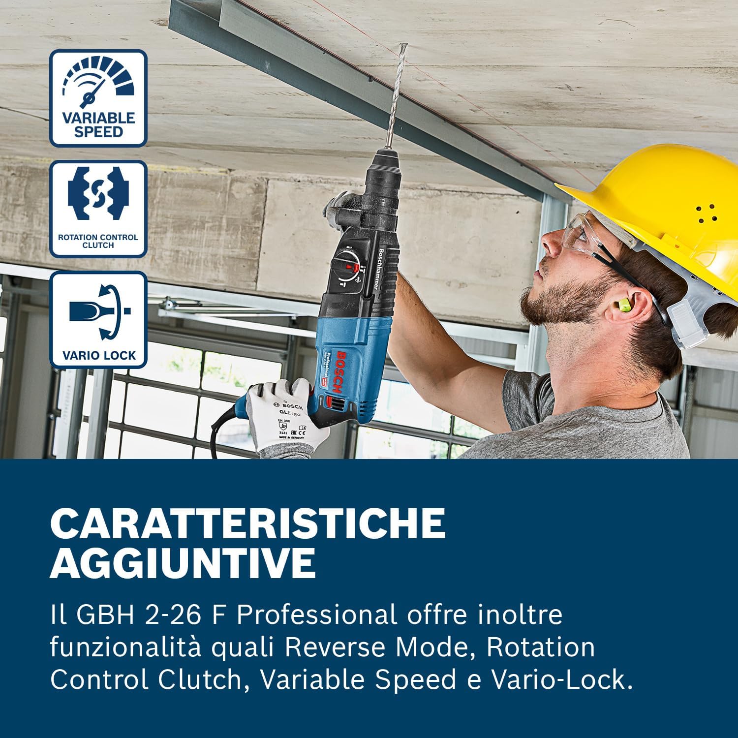 Thumbnail 3 de Bosch Professional GBH 2-26 F martello perforatore SDS Plus 2,7 J (0 611 2A4 000) in valigetta