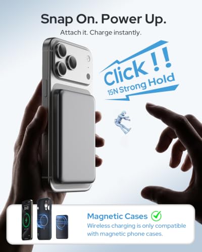 Detalle 2 de TRKOY for MagSafe Power Bank 5000mAh Slim Wireless Portable Charger for iPhone 18