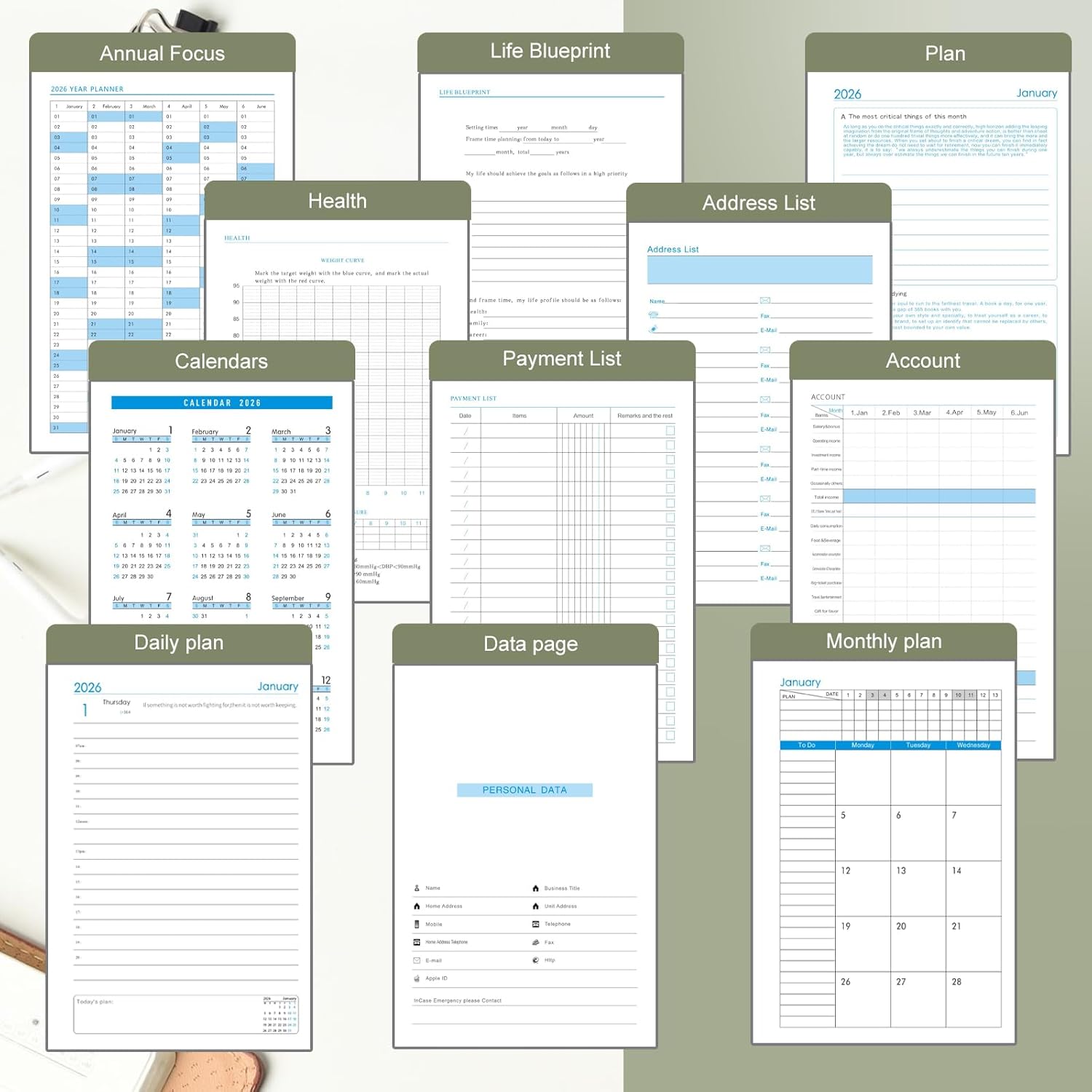 Thumbnail 6 de Mcdsuc A5 Daily Planner Diary 2026 — Day Per Page Organiser