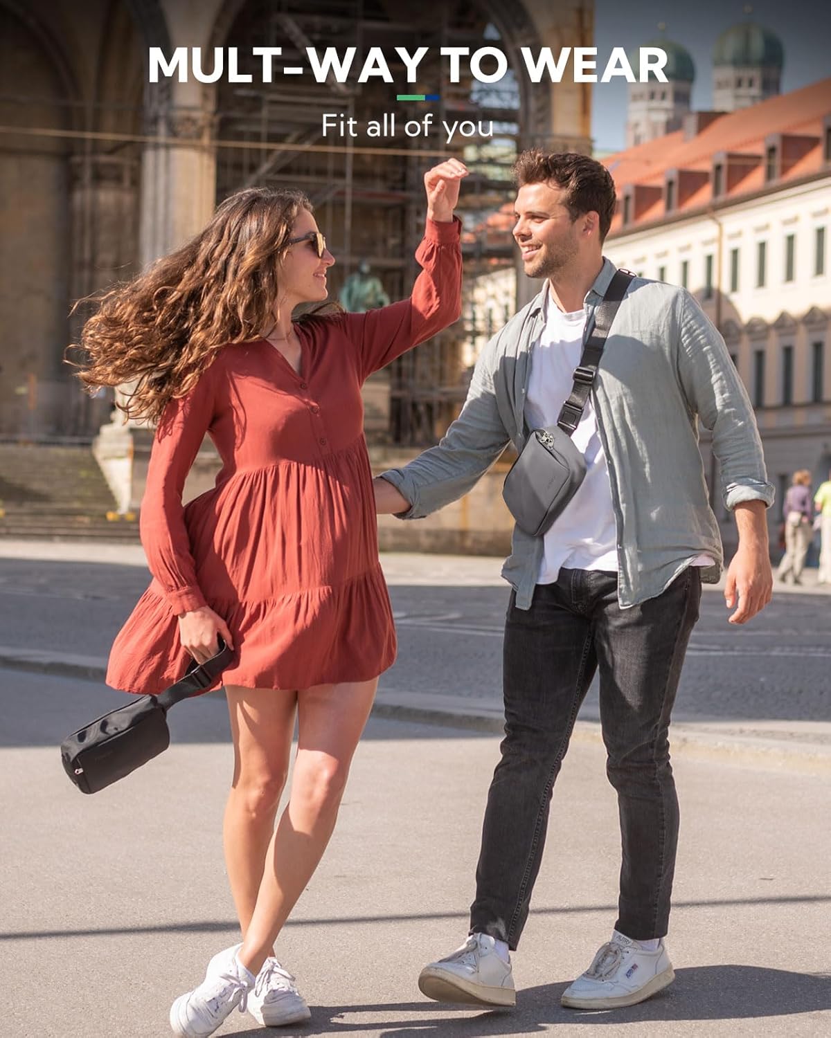 Thumbnail 5 de Waterfly Bum Bag Women Men: Dark Grey – Lightweight, Water-Resistant Hip Pack for Travel, Festival and Everyday Use