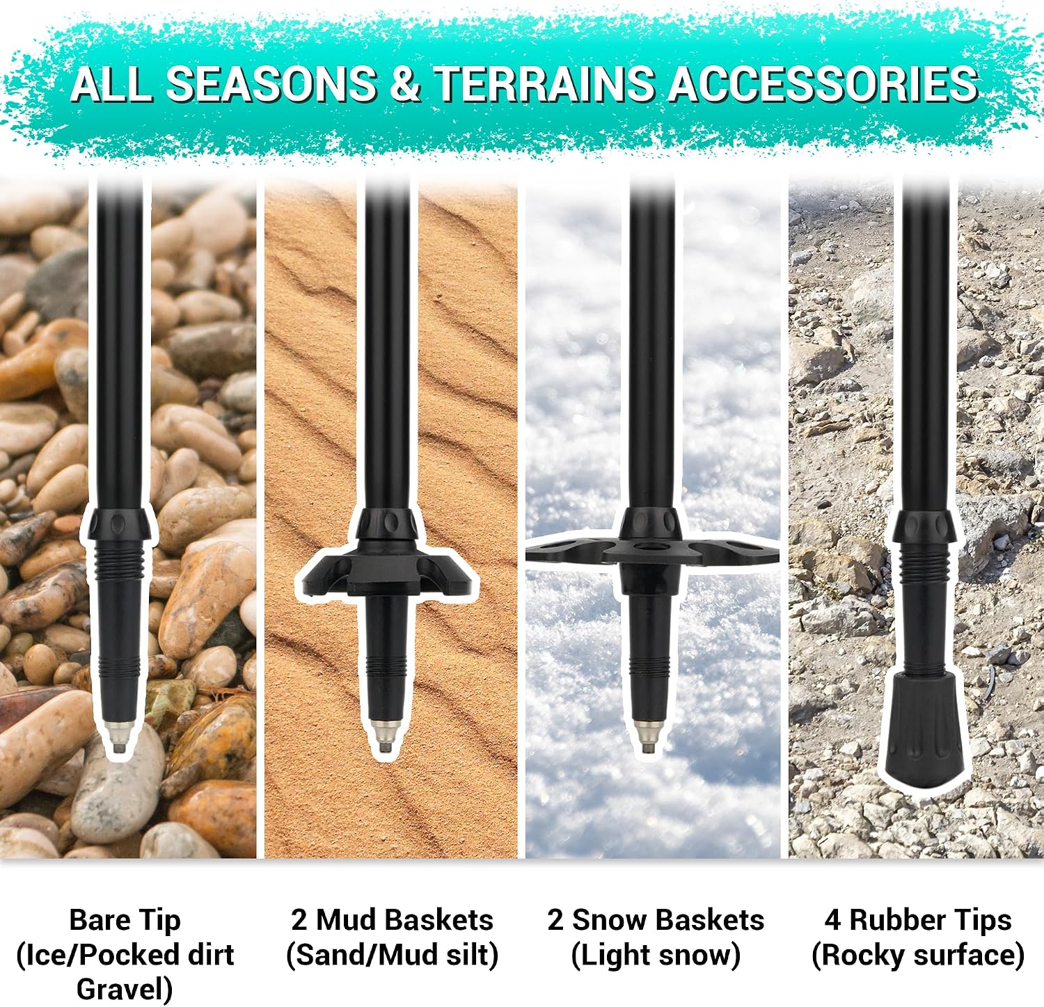 Thumbnail 4 de TheFitLife Trekking Poles – Lightweight 7075 Aluminum Hiking Poles with Cork Grips