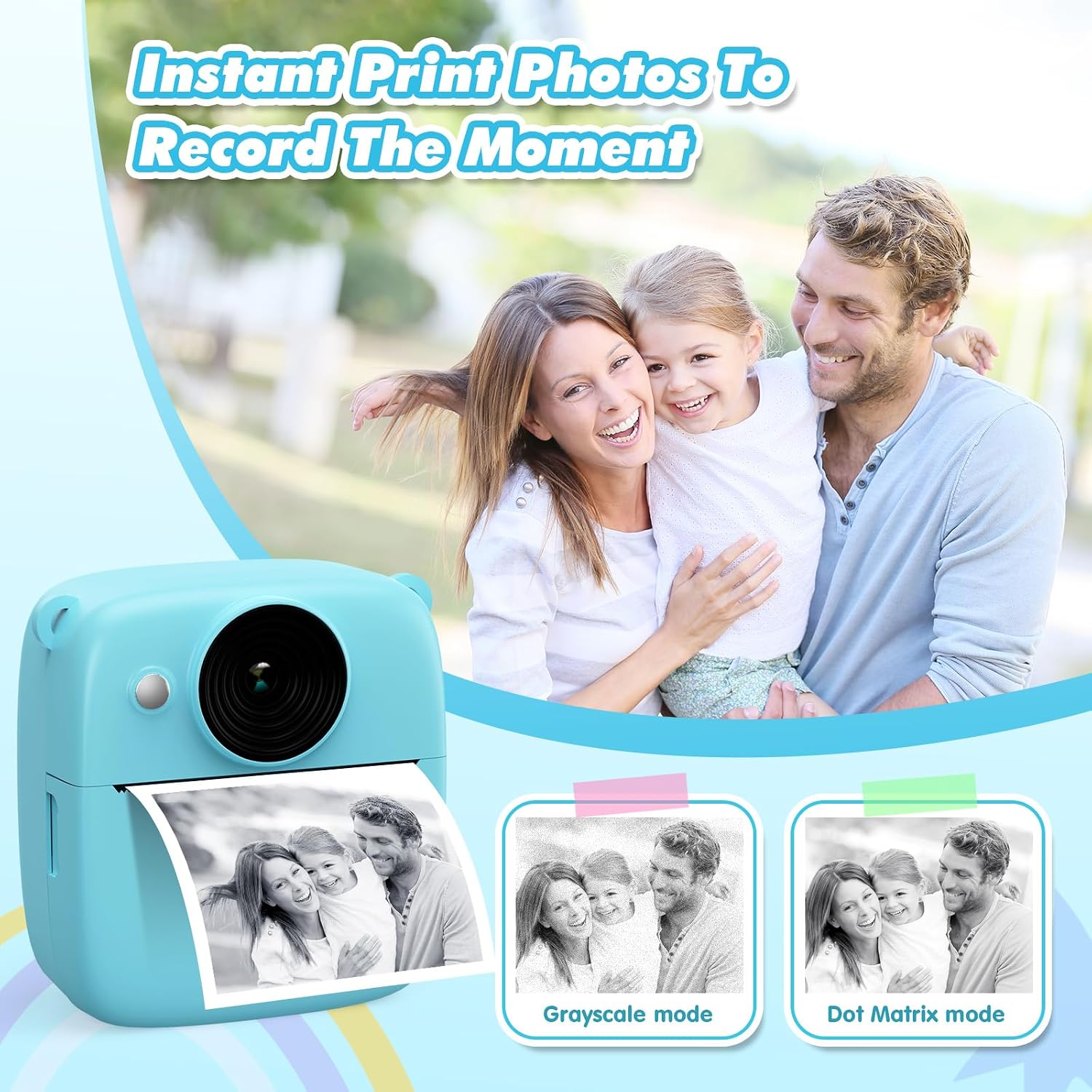 Detalle 1 de CalineGam Kinderkamera 48 MP Sofortbildkamera 32 GB Karte