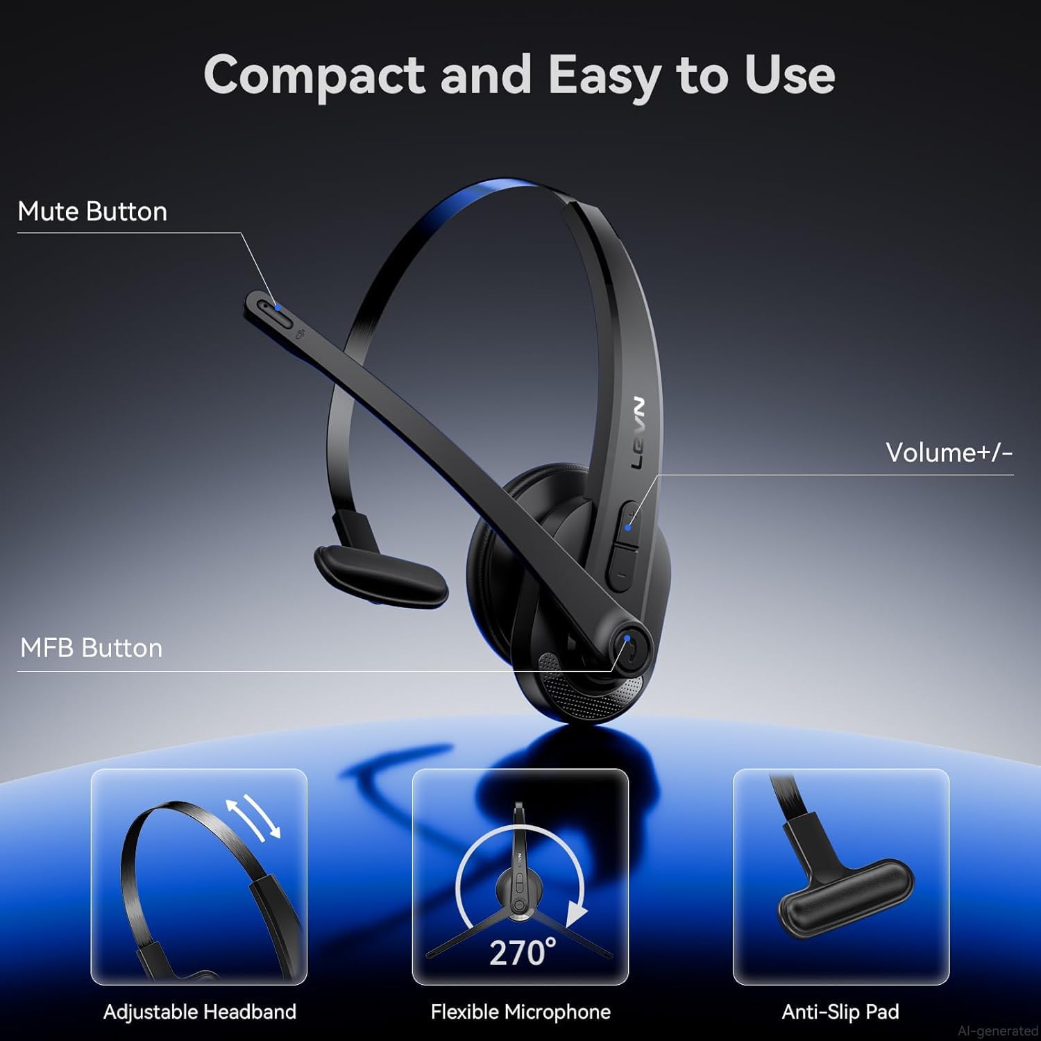 Thumbnail 4 de Wireless Headset with Mic