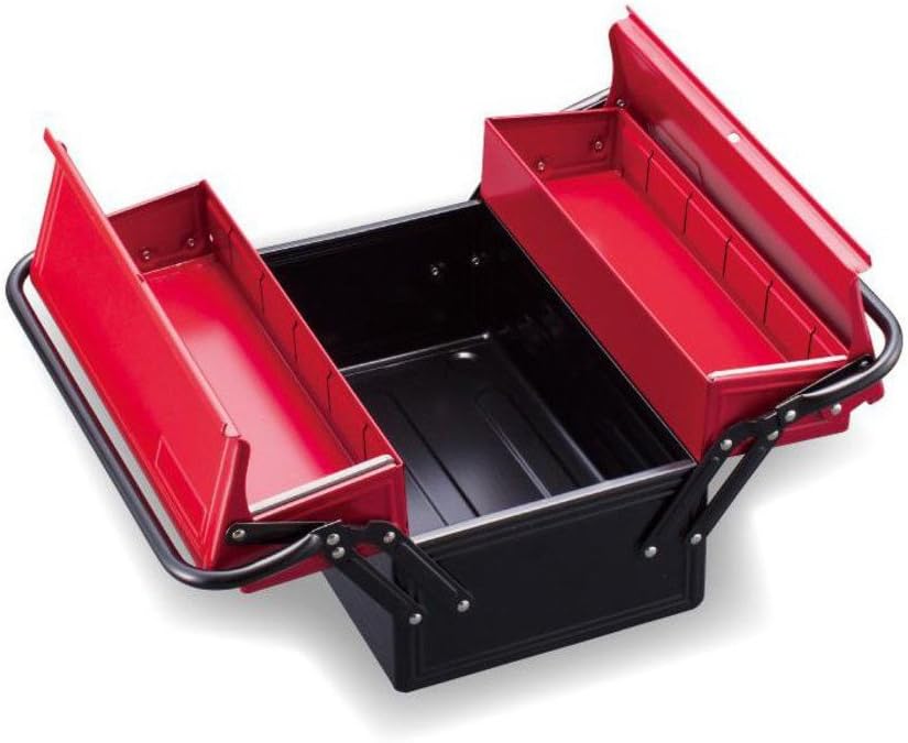 Detalle de トネ(TONE) BX420S ツールケース レッド、V形2段式・折りたたみハンドル