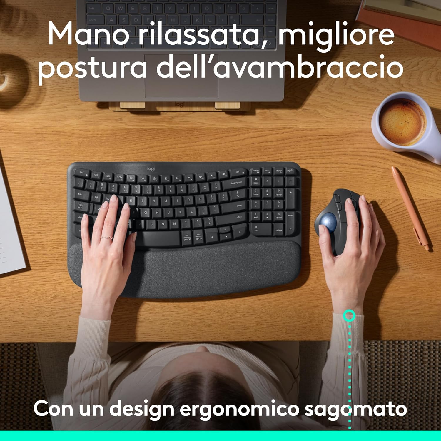 Thumbnail 2 de Logitech ERGO M575S: mouse trackball wireless ergonomico per comfort prolungato