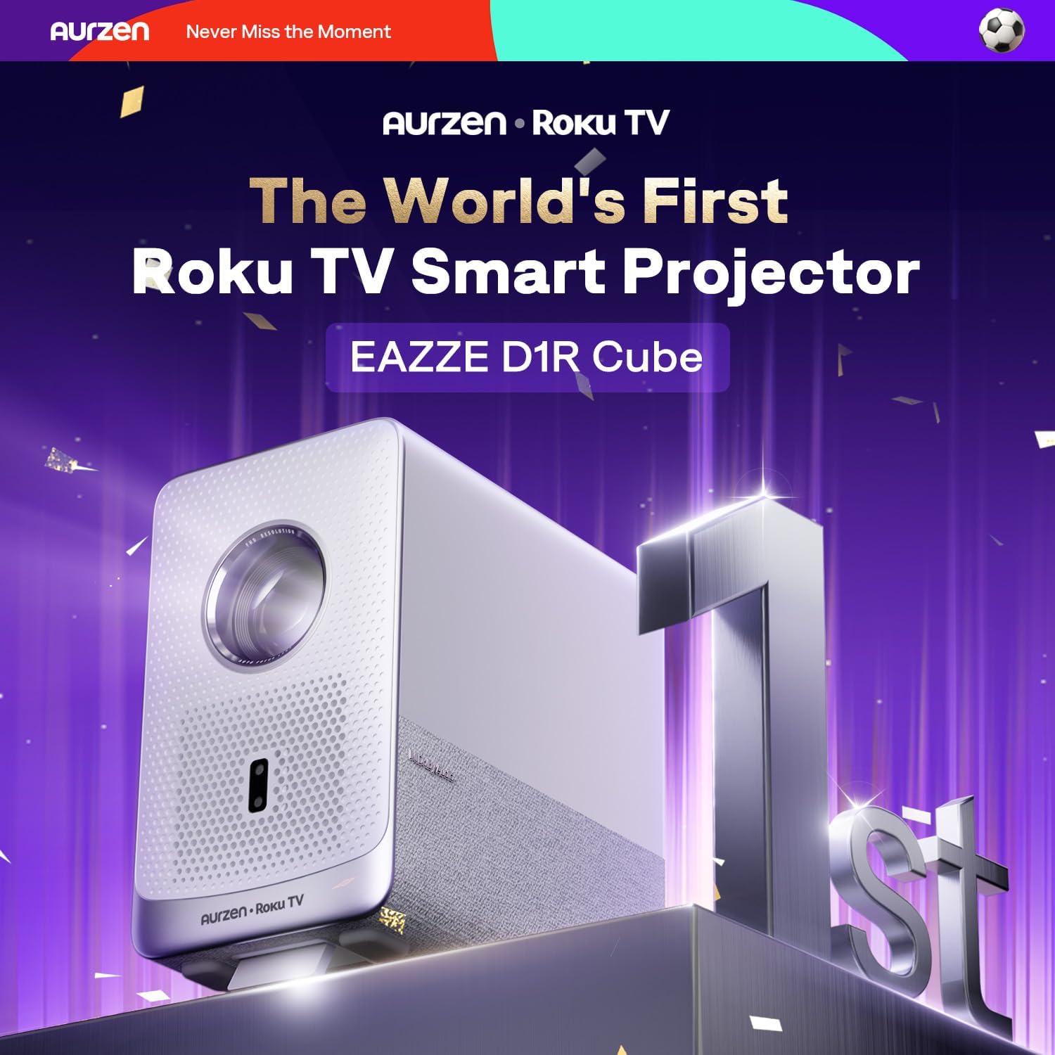 Detalle 2 de Aurzen Roku D1R Cube Projector ⚡