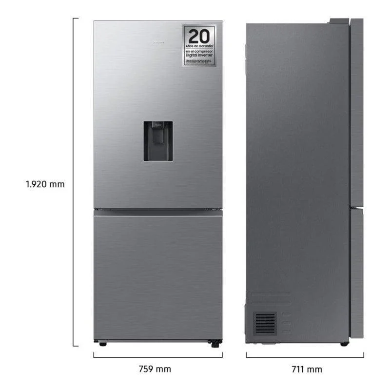 Thumbnail 3 de Frigorífico combi Samsung RB50DG632ES9EF No Frost: 505 L, Inox, WiFi IA