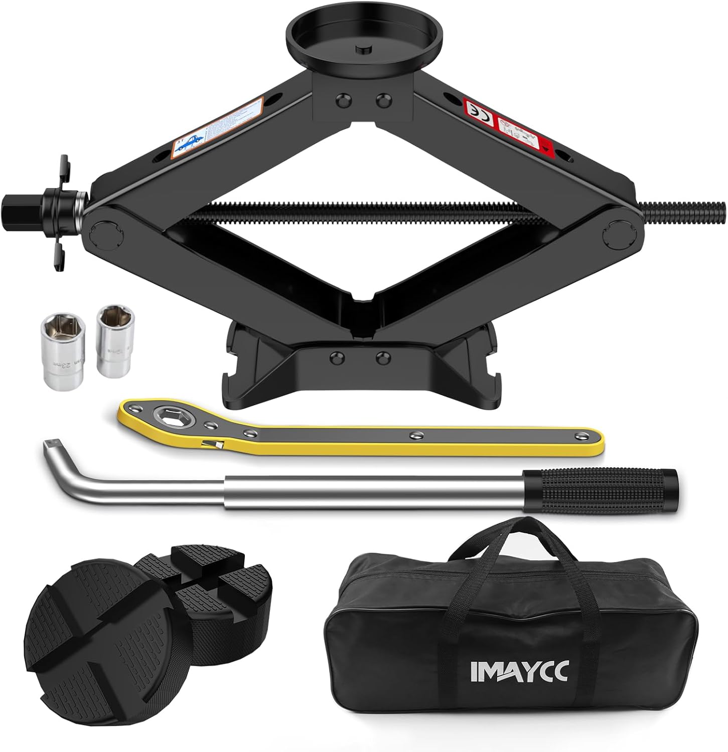Detalle de IMAYCC 3 Ton Scissor Jack with Complete Tire Changing Kit