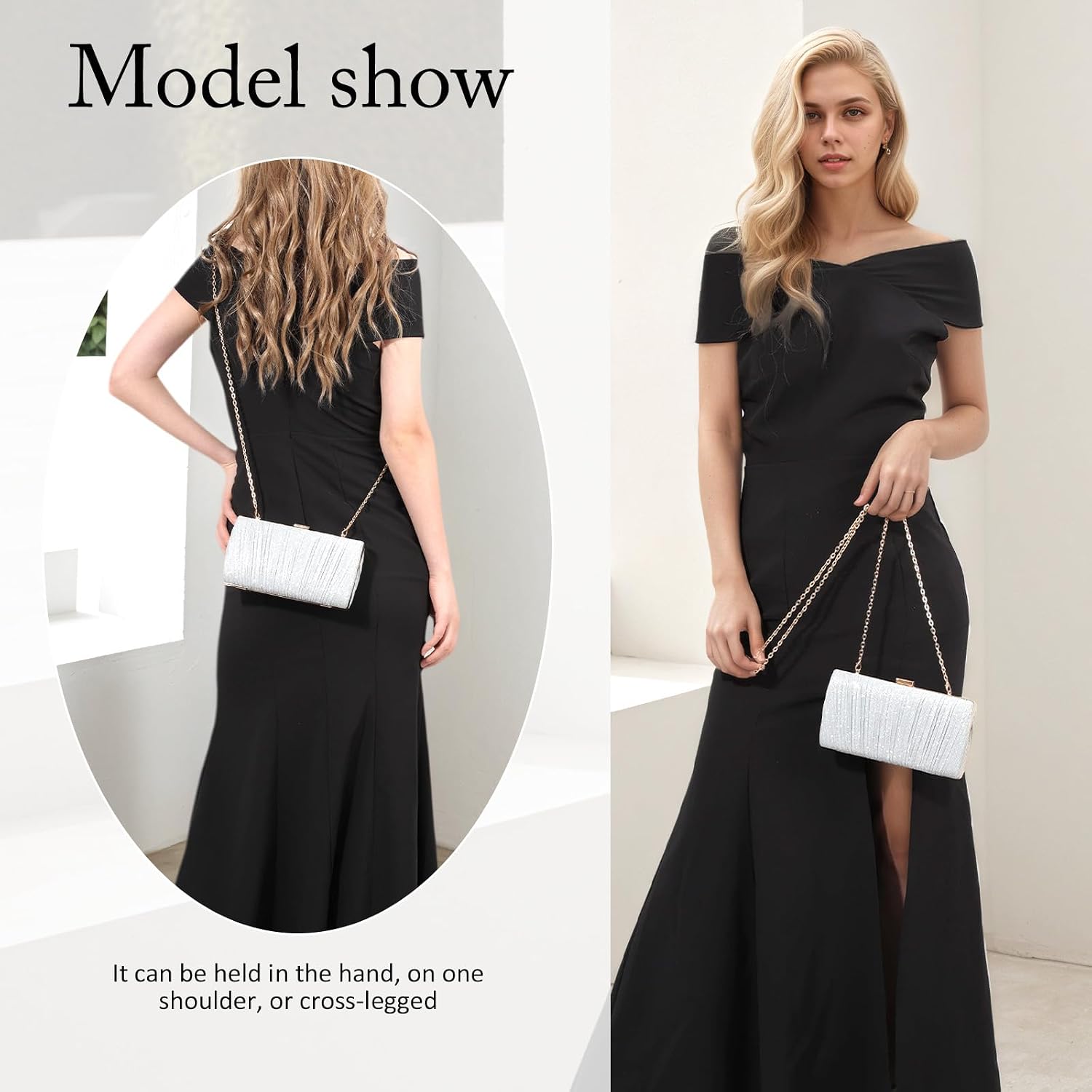 Thumbnail 6 de Fecialy Pleated Satin Evening Clutch