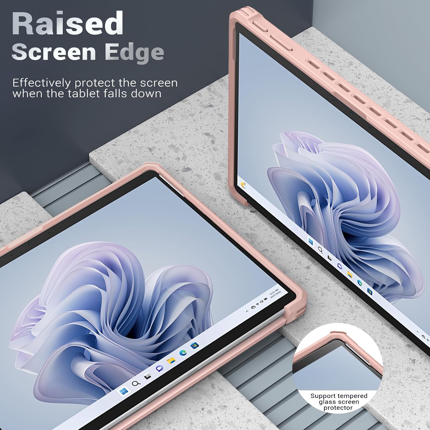 Detalle 2 de MoKo Protective Case for 13-Inch Microsoft Surface Pro 12th Gen (2026) — Rose Gold with Hand Strap