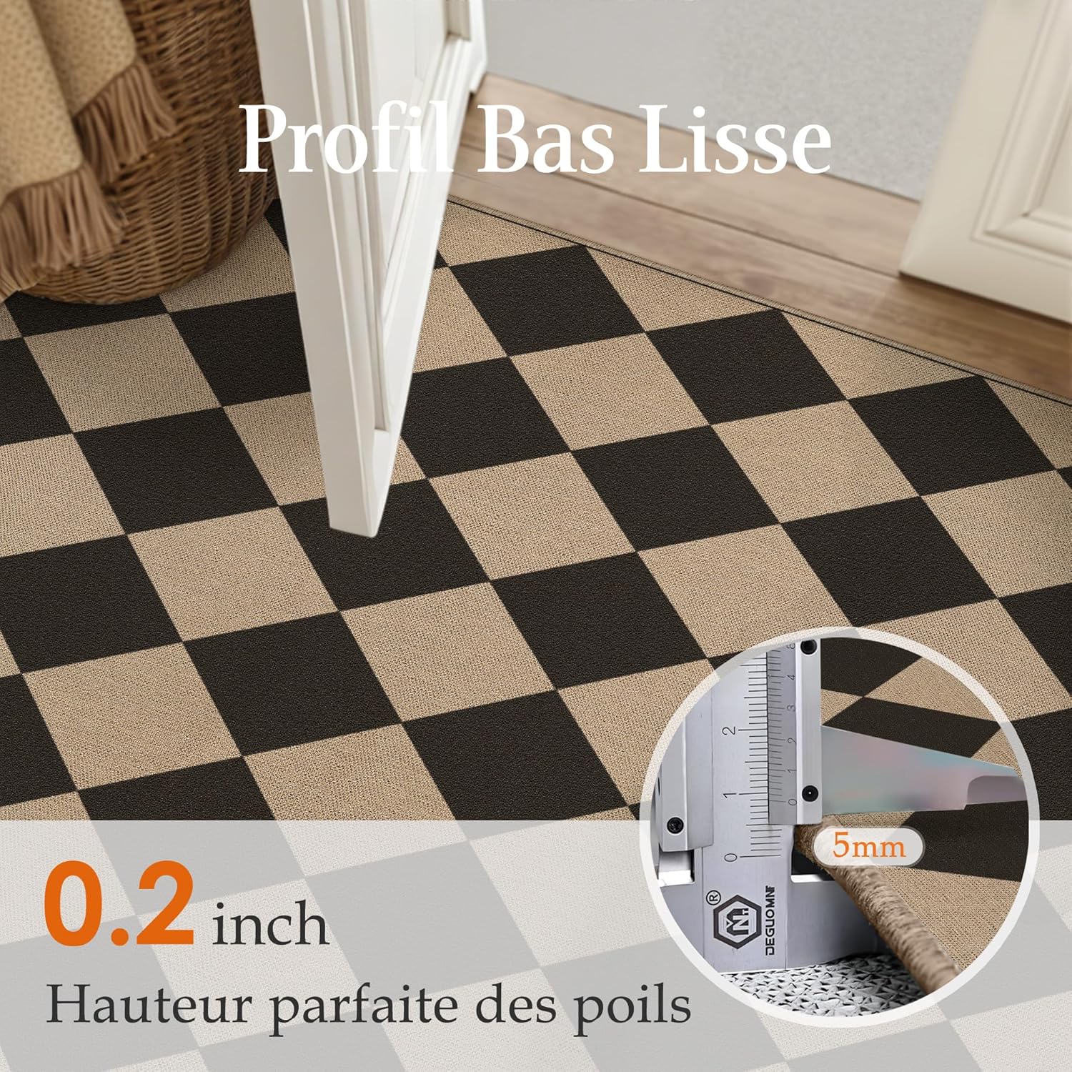Thumbnail 6 de Tapis d’extérieur PureCozy Easy Jute 200 x 300 cm antidérapant, lavable, aspect jute marron et noir