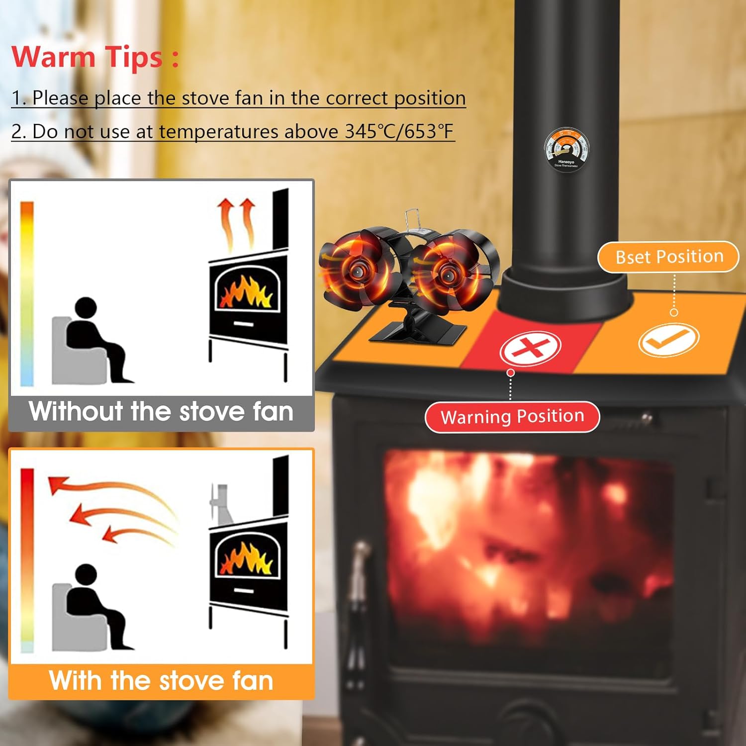Thumbnail 5 de Hanaoyo Stove Fan double‑motor heat‑powered fan
