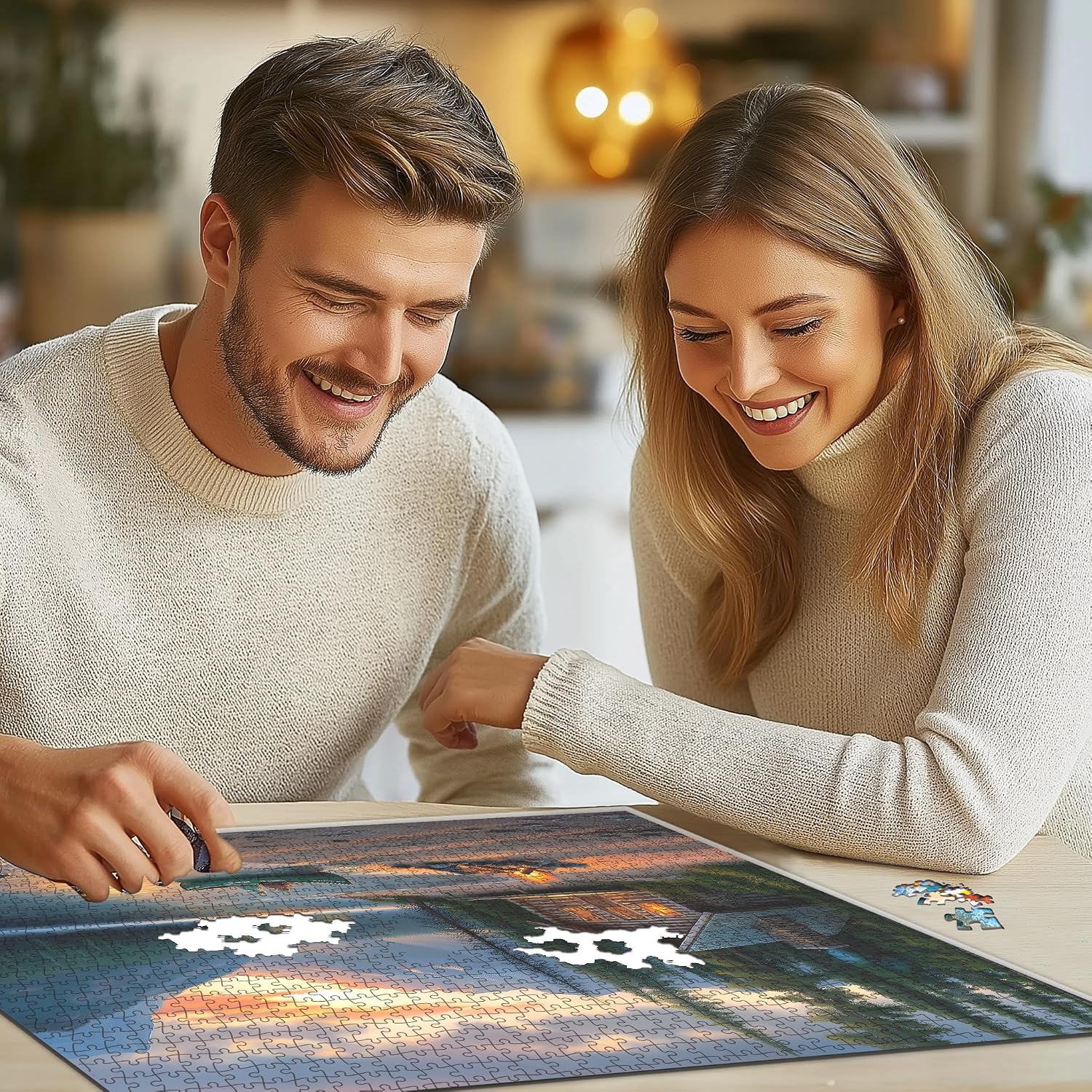 Detalle 1 de Blueforest Mountain Lake 500-Piece Jigsaw