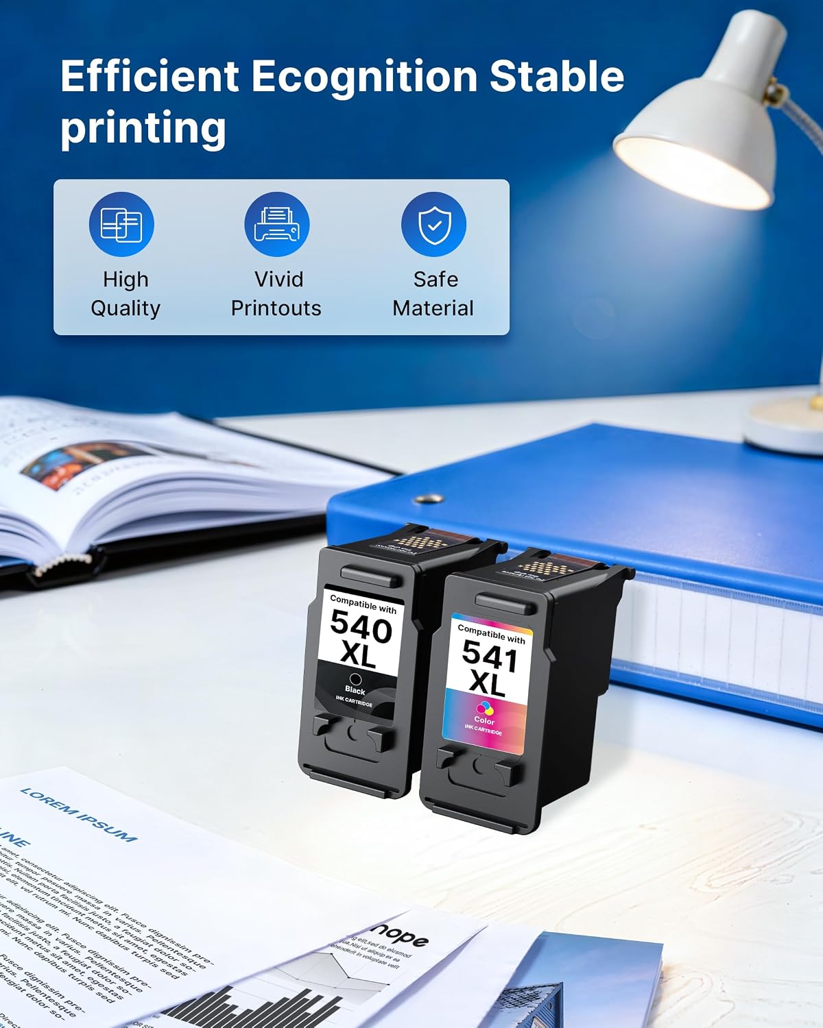 Detalle de 540XL 541XL Ink Cartridges Twin Pack Replacement for Canon Pixma (2-Pack)