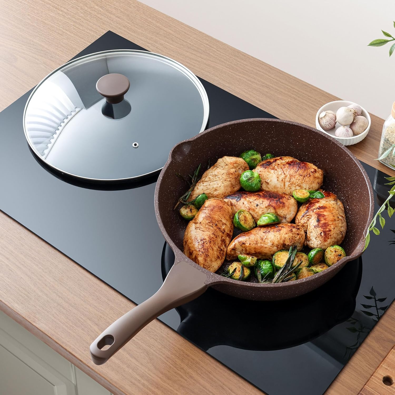 Thumbnail 6 de SENSARTE Nonstick Deep Frying Pan Skillet (12-inch) with Lid, Stay-Cool Handle, Induction Compatible