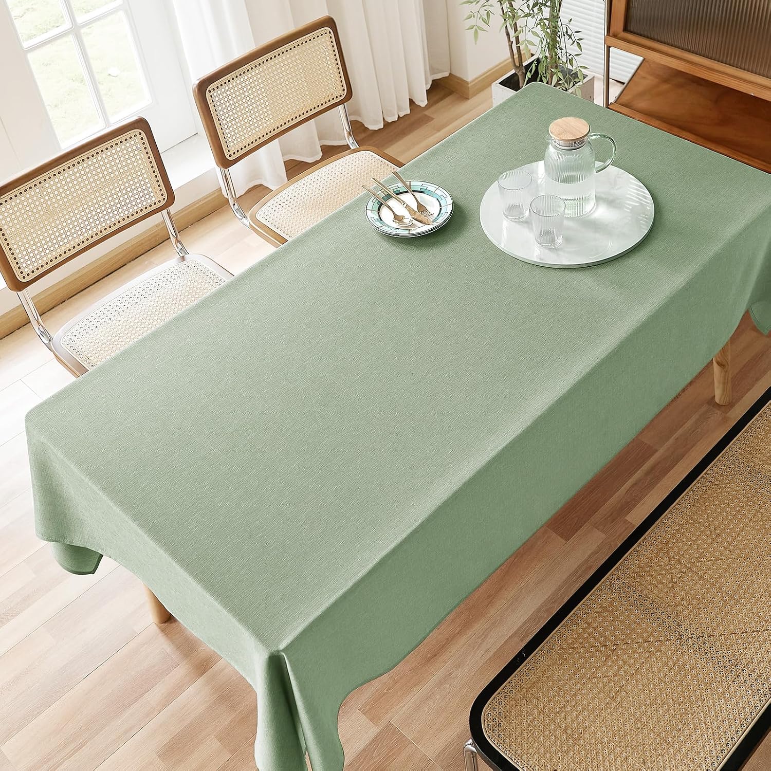 Detalle 1 de AUSSPVOCT Textured Tablecloth, 52 x 70 Inches