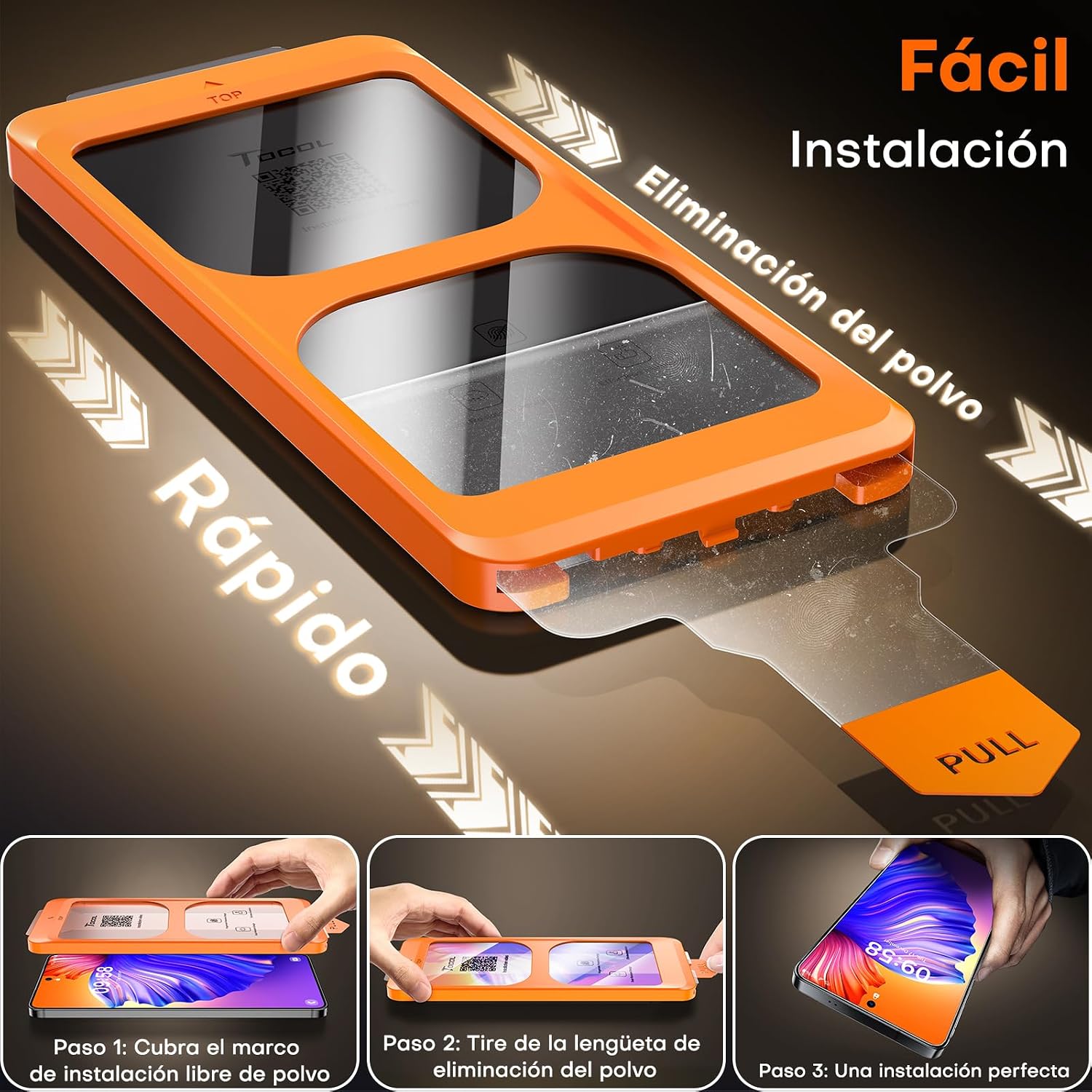 Detalle 2 de TOCOL Protector Pantalla Galaxy S26 Ultra 6,9" 9H