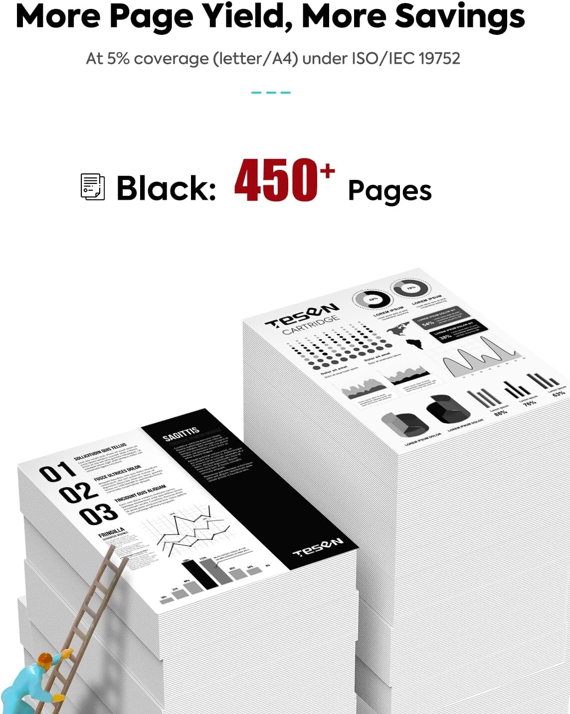 Detalle 2 de TESEN PG275XL 275 XL Black Ink Cartridge, Remanufactured 2-Pack