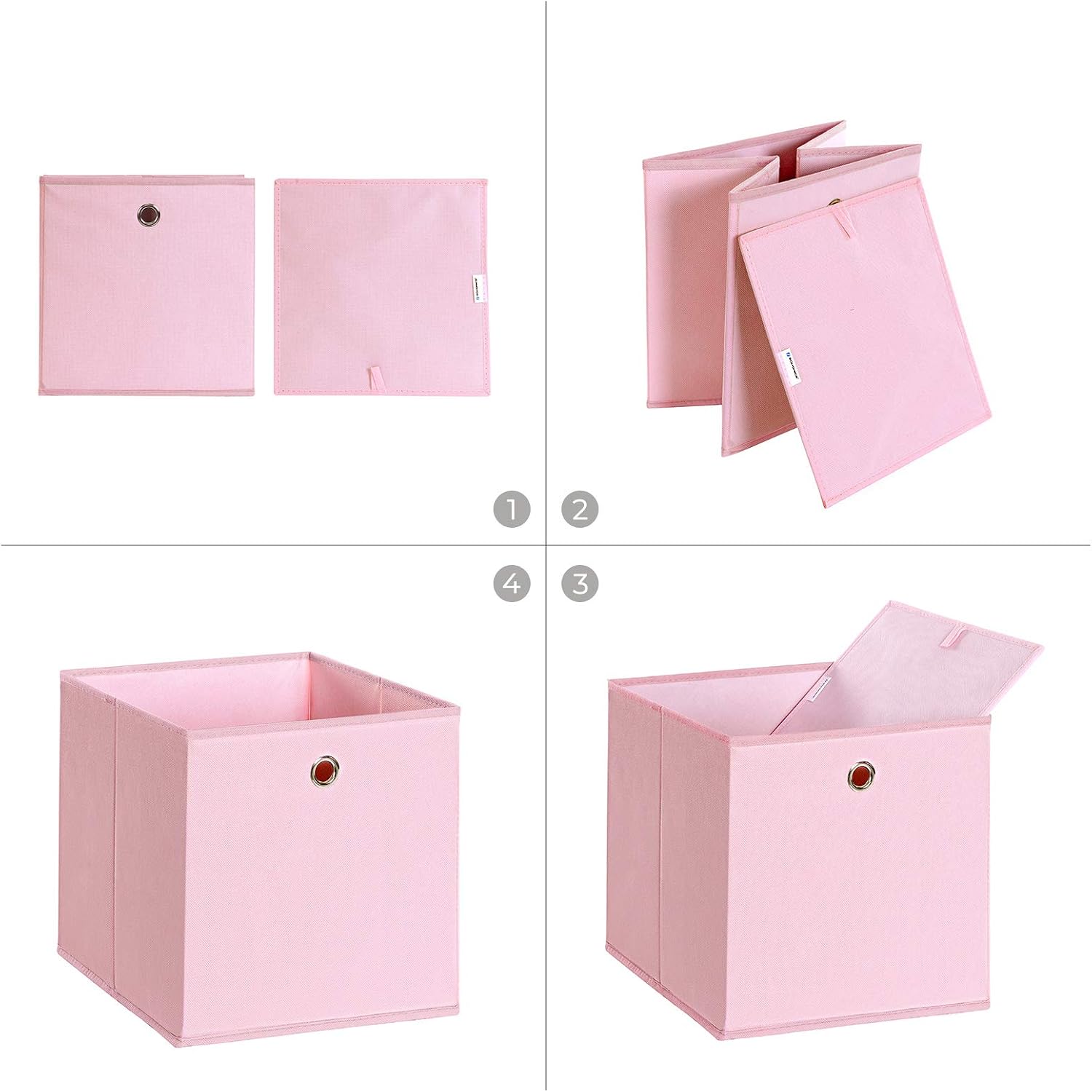 Thumbnail 3 de SONGMICS 6 cajas de almacenamiento rosas 30x30x30 cm