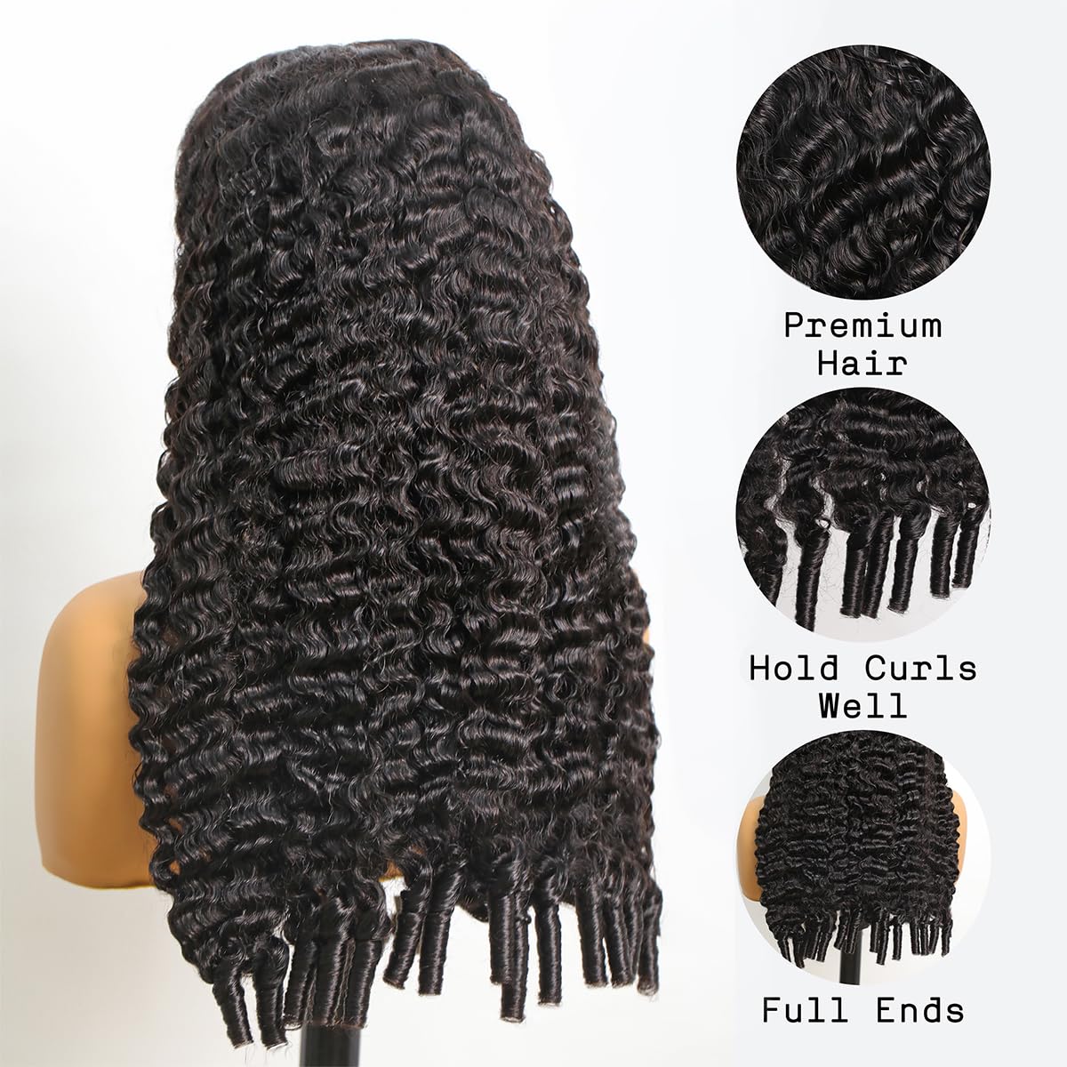 Thumbnail 1 de 250 Density Burmese Curly Human Hair 5x5 HD Lace Closure Wig (12A Virgin Raw) – 30 inch Wear & Go Glueless