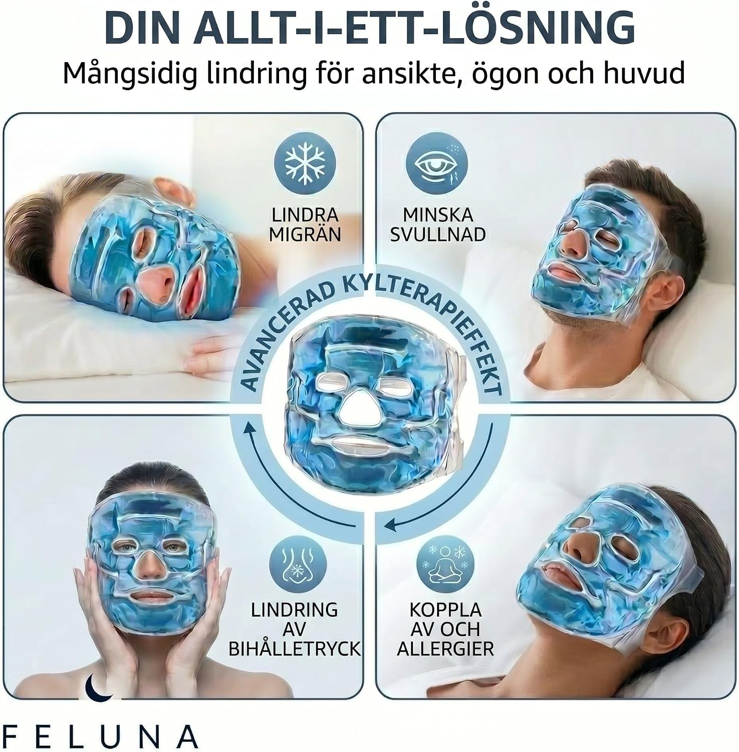 Thumbnail 4 de Feluna® gelansiktsmask – återanvändbar kyl- och värmemask för ansiktet