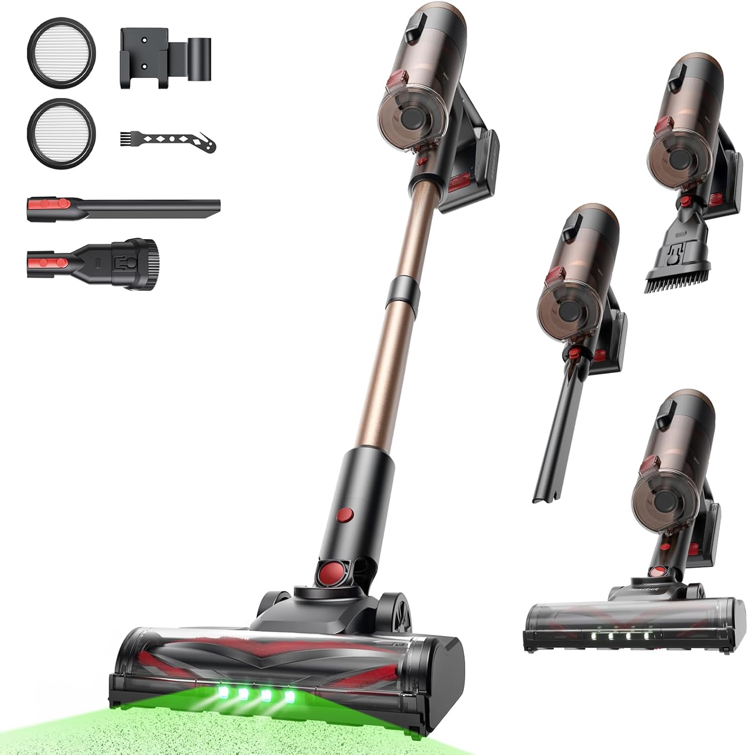 Detalle de Proscenic P11 Ultra: Kabelloser Staubsauger mit Laser-Spotting und Anti-Tangle Bürste