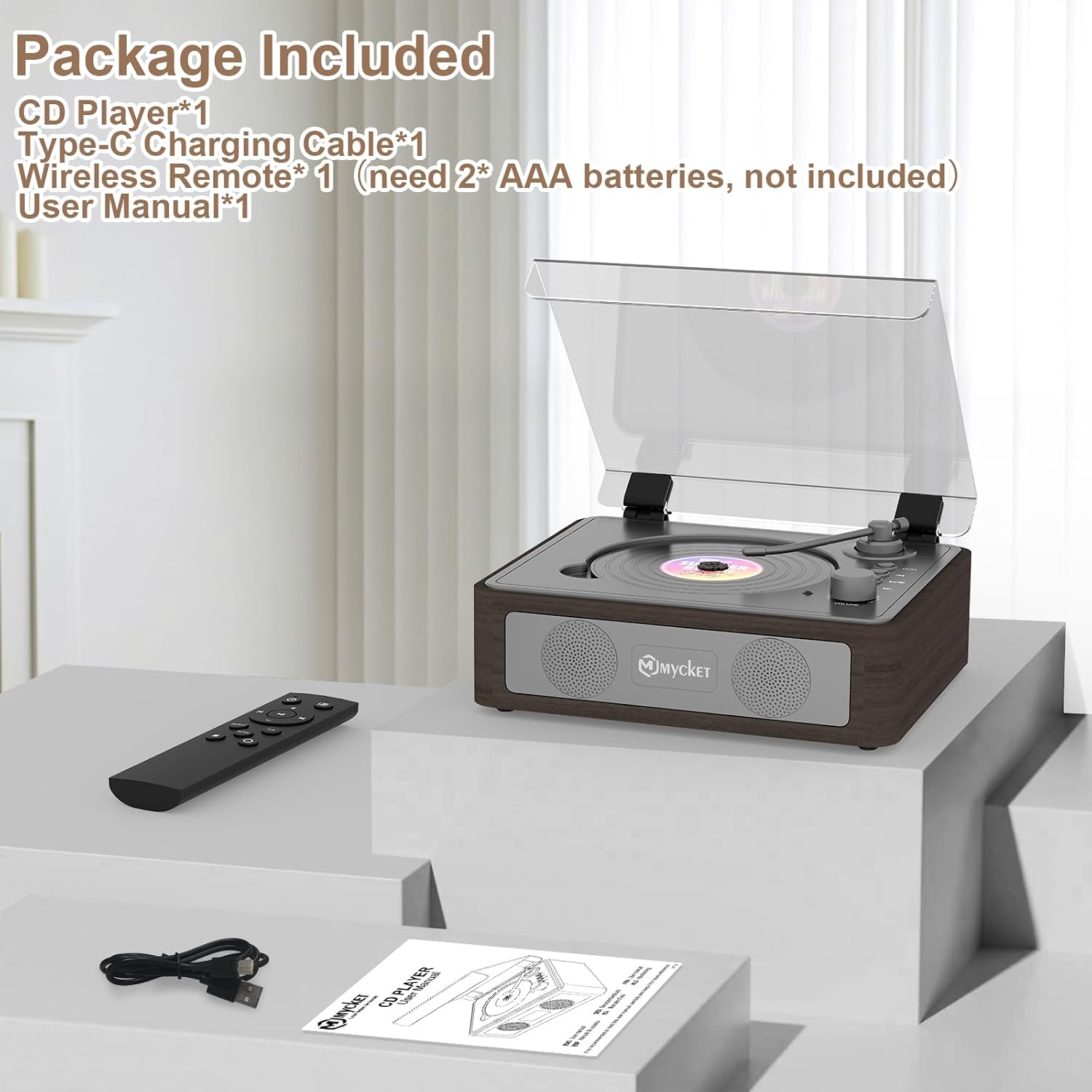 Thumbnail 6 de Mycket C2 draagbare cd-speler met dubbele stereoluidsprekers en Bluetooth