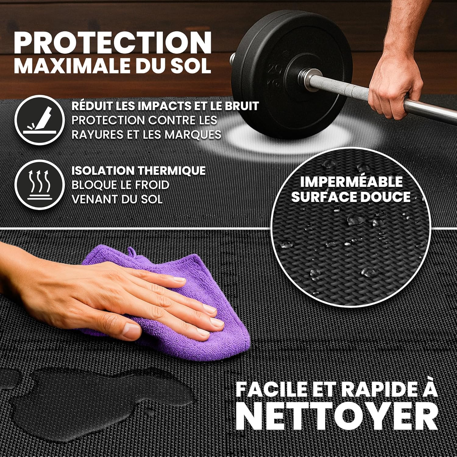 Thumbnail 6 de BeMaxx tapis de fitness Protection de Sol en dalles mousse EVA sans BPA avec bordures (tapis puzzle tatami)