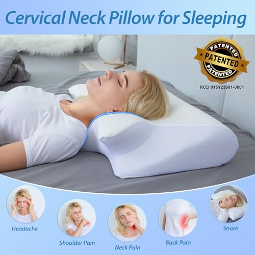Thumbnail 3 de HOMCA Almohada Cervical 2 en 1 de espuma viscoelástica (60x40x12/14 cm)