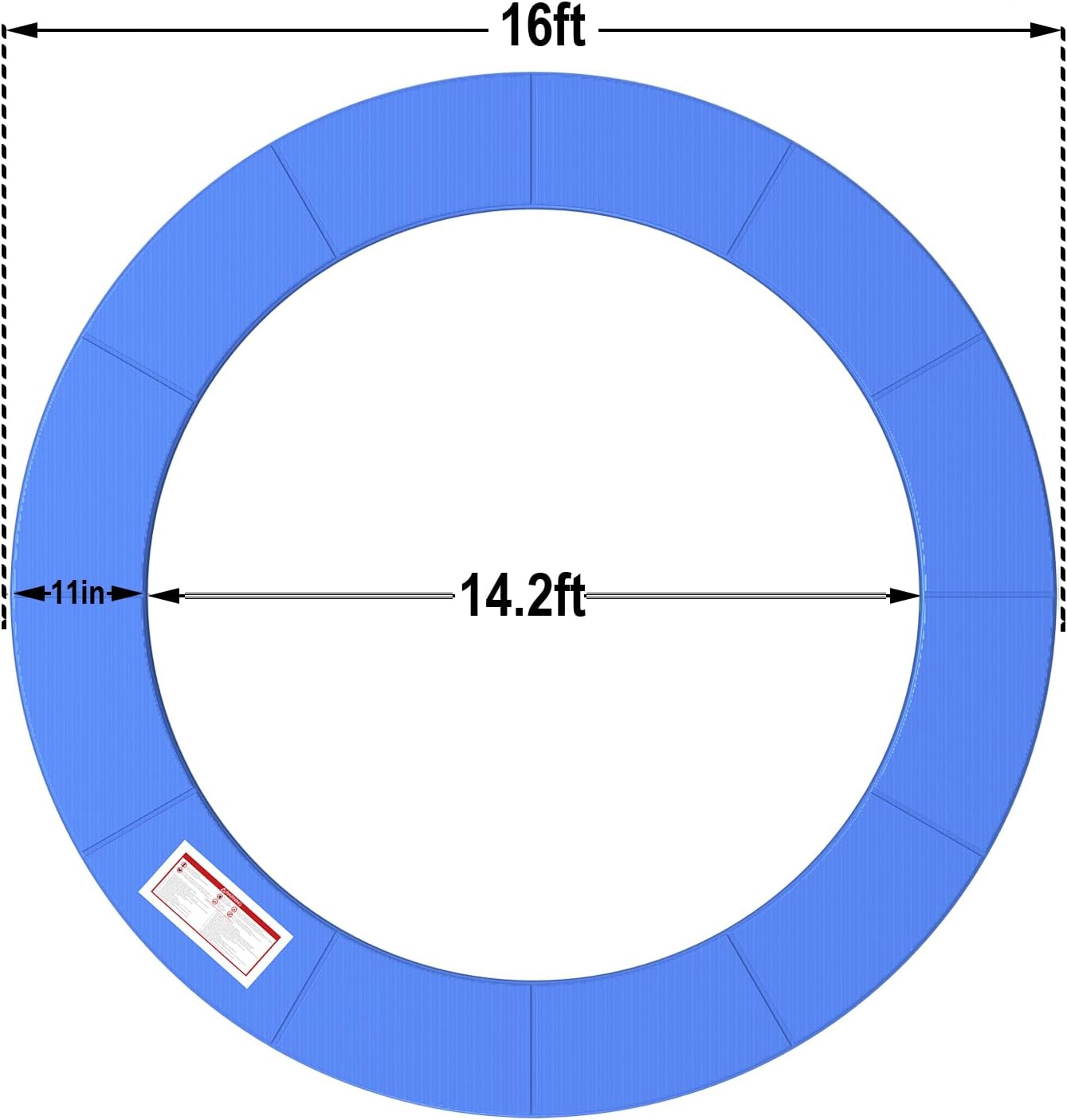 Thumbnail 1 de LANGXUN Universal Trampoline Replacement Safety Pad (Waterproof Spring Foam Cover) for 16ft Round Frames