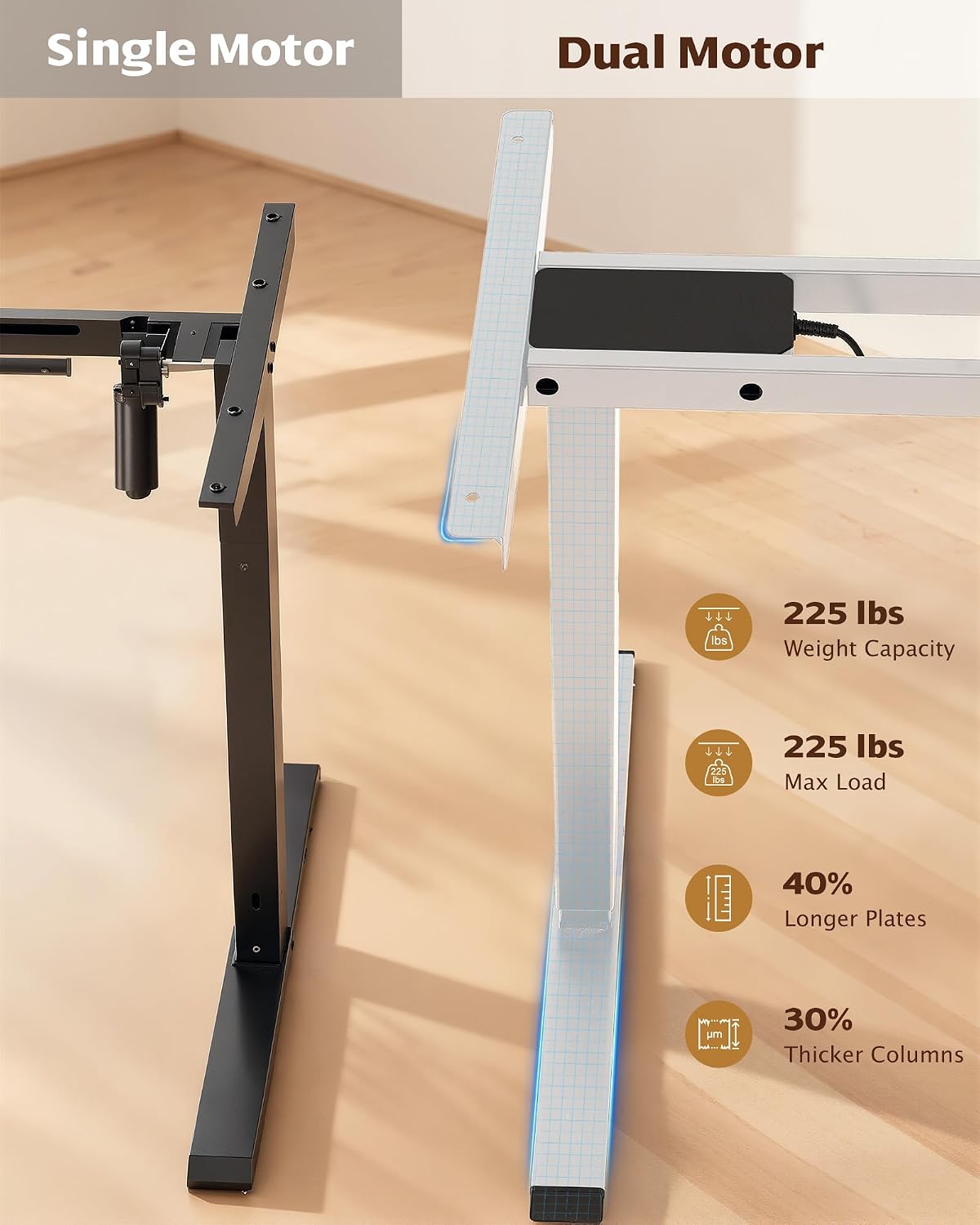 Thumbnail 4 de TOPSKY DF02.01 Dual-Motor Standing Desk Frame, 225 lb Capacity