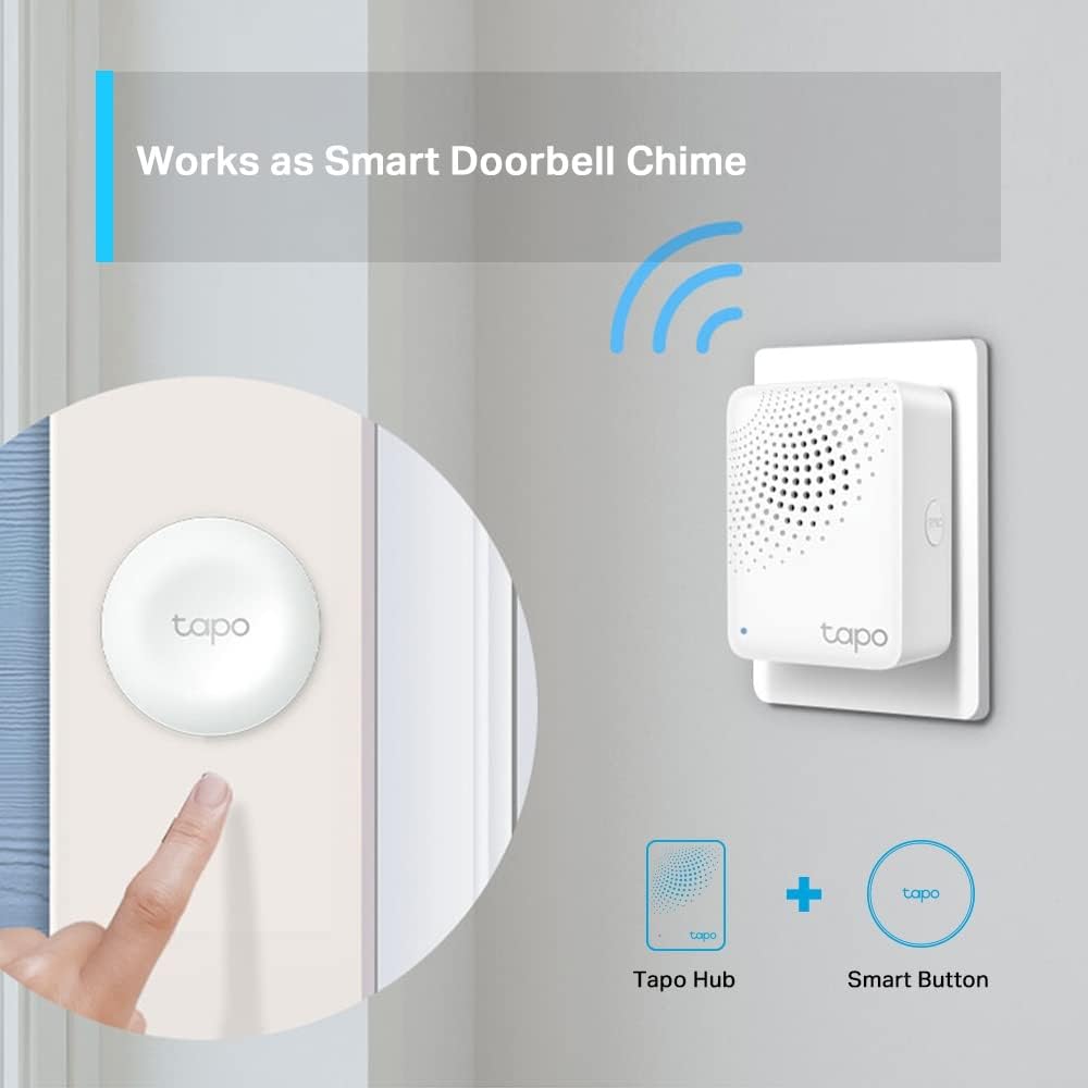 Detalle 1 de Tapo Smart Hub mit Klingelton Tapo H100: verbindet bis zu 64 Sensoren & Schalter (nicht kompatibel mit Kasa KE100)