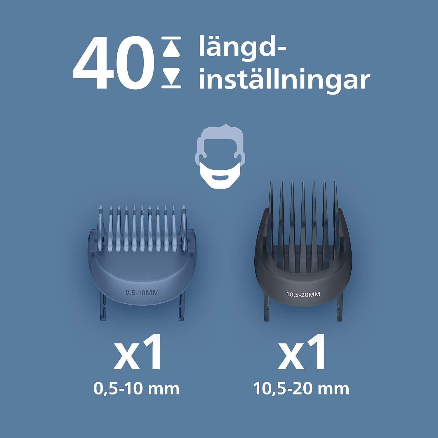 Detalle de Philips Beard Trimmer series 3000 BT3660/15 – skäggtrimmer med 40 längdinställningar