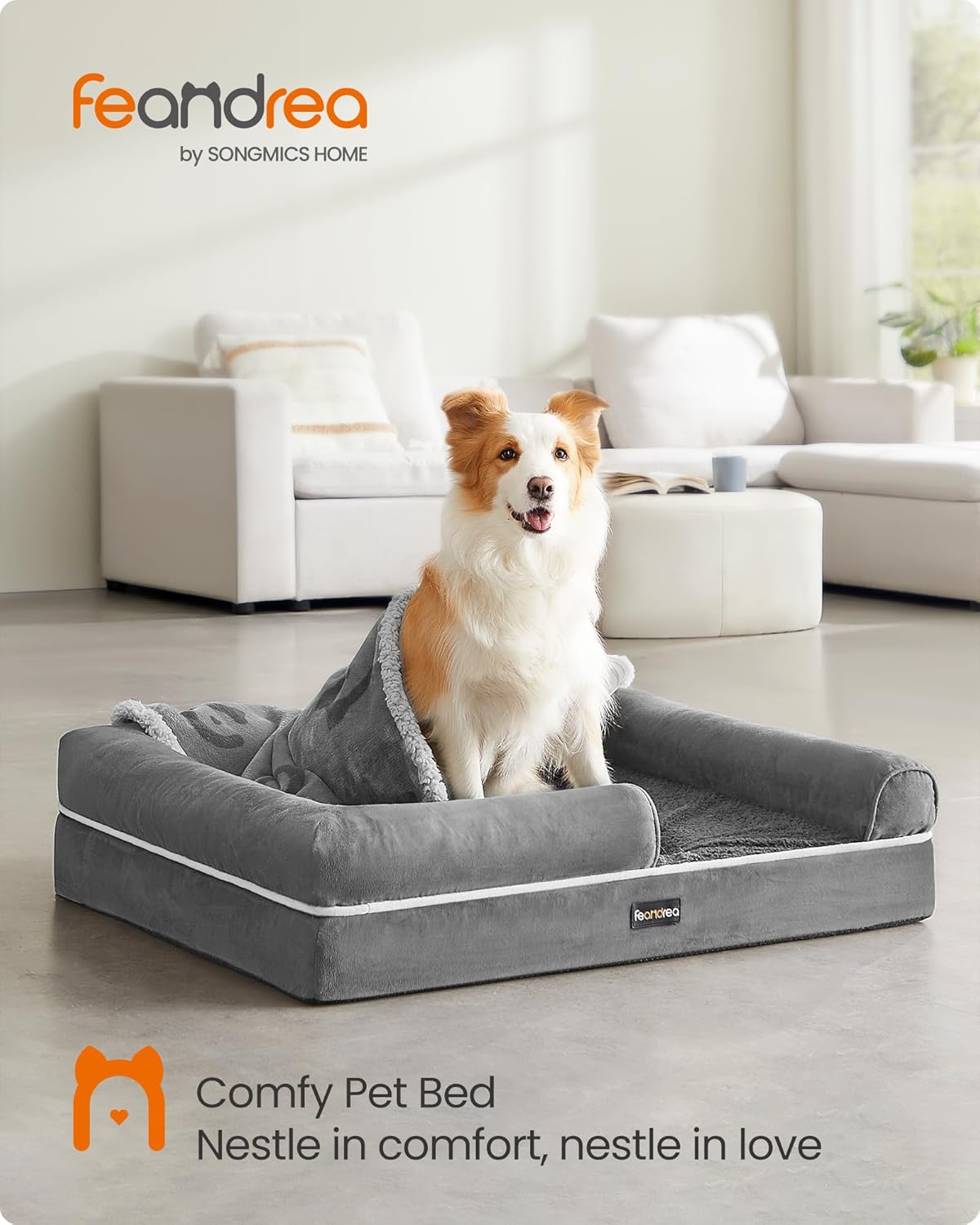 Detalle 2 de Feandrea Orthopedic Dog Bed 91 x 68 x 18 cm