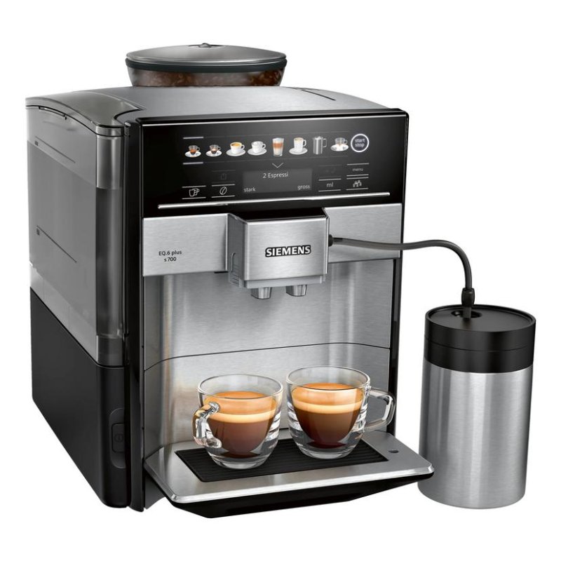 Siemens EQ.6 plus s700: cafetera automática con molinillo integrado y 19 bares, 1,7 L