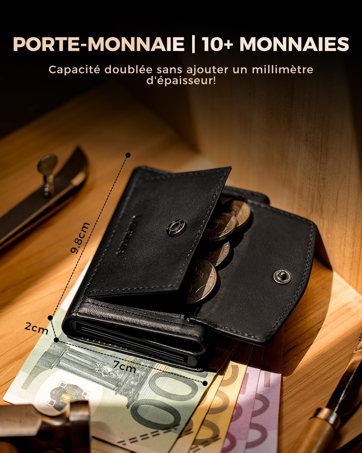 Detalle 2 de LORZOR Porte Carte Homme Cuir 10 cartes