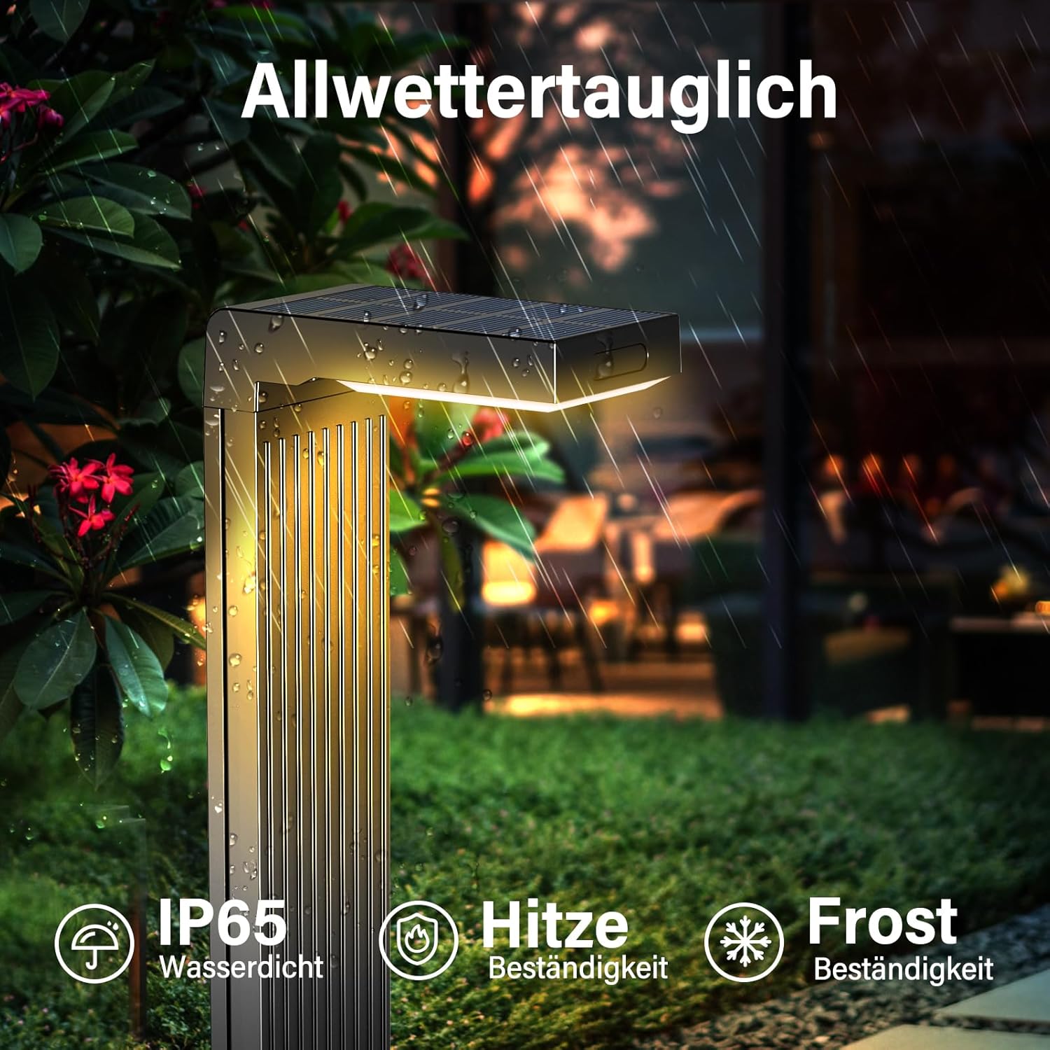 Thumbnail 6 de iseeway Solarleuchten Außen-Set (4 Stück) mit Bewegungsmelder, 400 lm, Farbwechsel 3000K/6500K, IP65