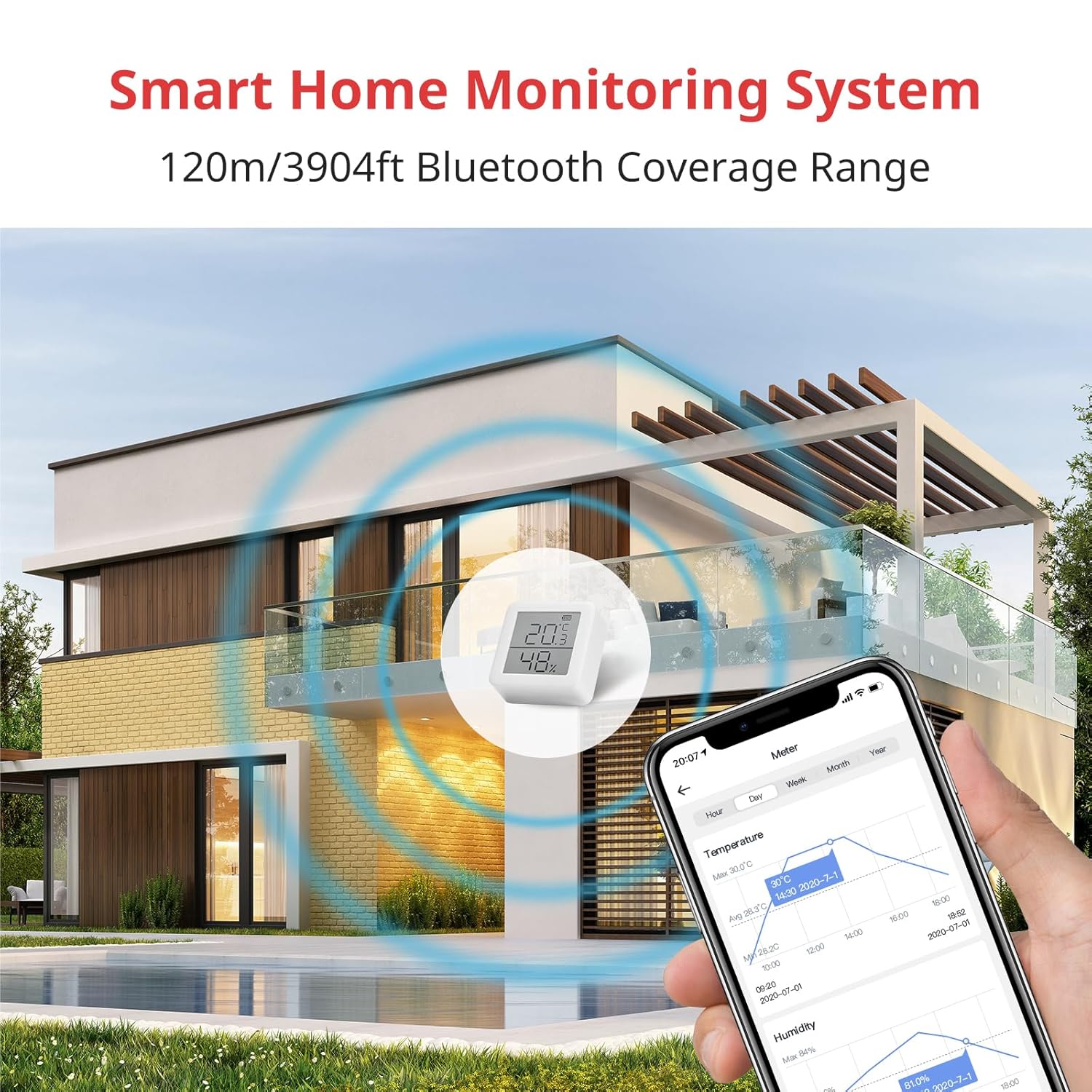 Thumbnail 2 de SwitchBot Thermometer Hygrometer Innen (Bluetooth) – Digitales Thermo-/Hygrometer-Sensor-Set mit App