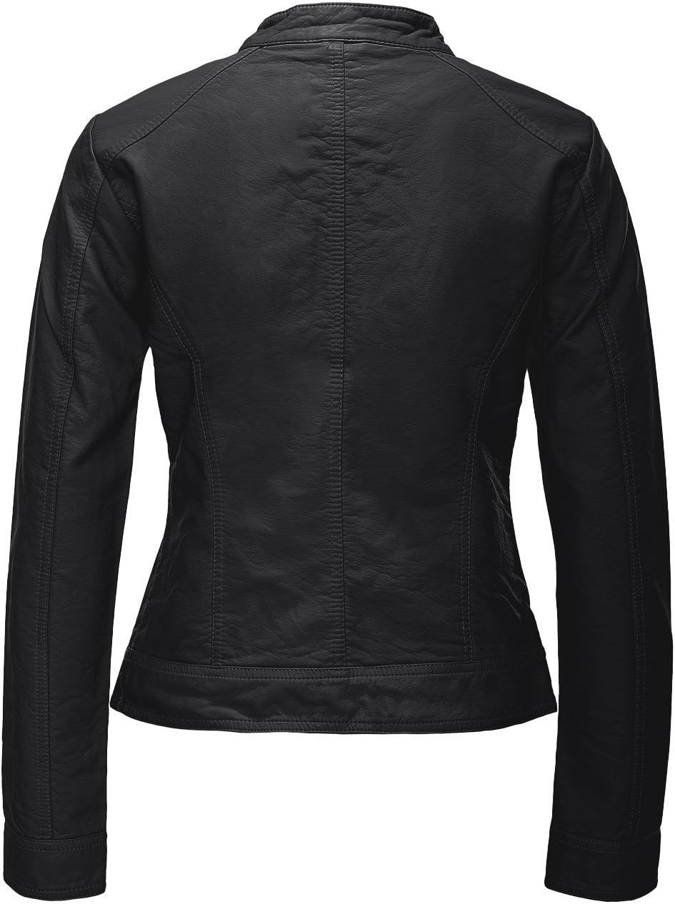 Detalle de ONLY Female Jacke ONLBANDIT – Rockige Bikerjacke im Lederlook für Damen
