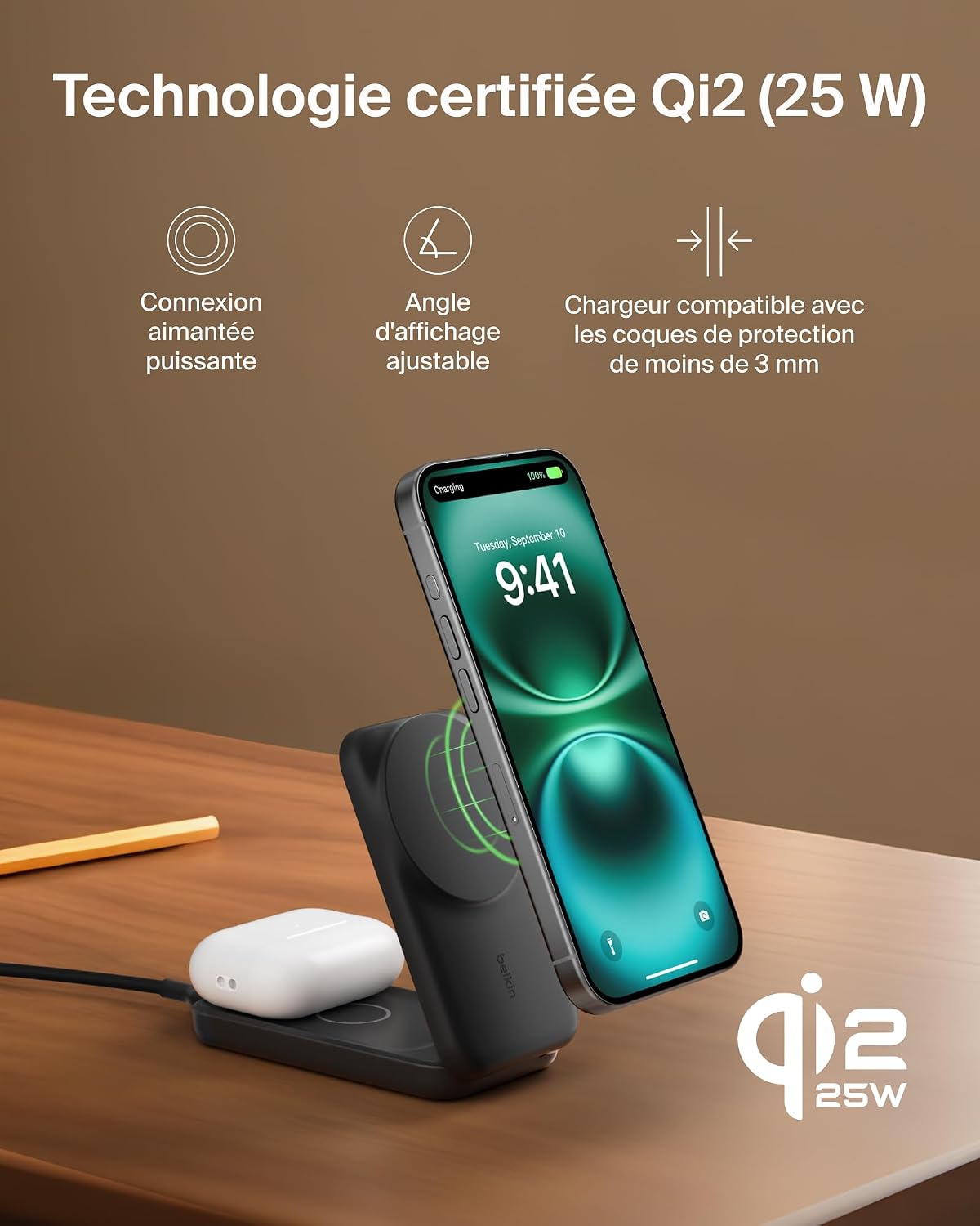 Thumbnail 6 de Belkin UltraCharge Qi2 25W Station 2 en 1