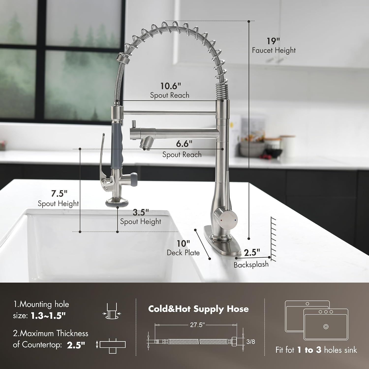 Thumbnail 1 de GIMILI Kitchen Faucet Stainless Steel