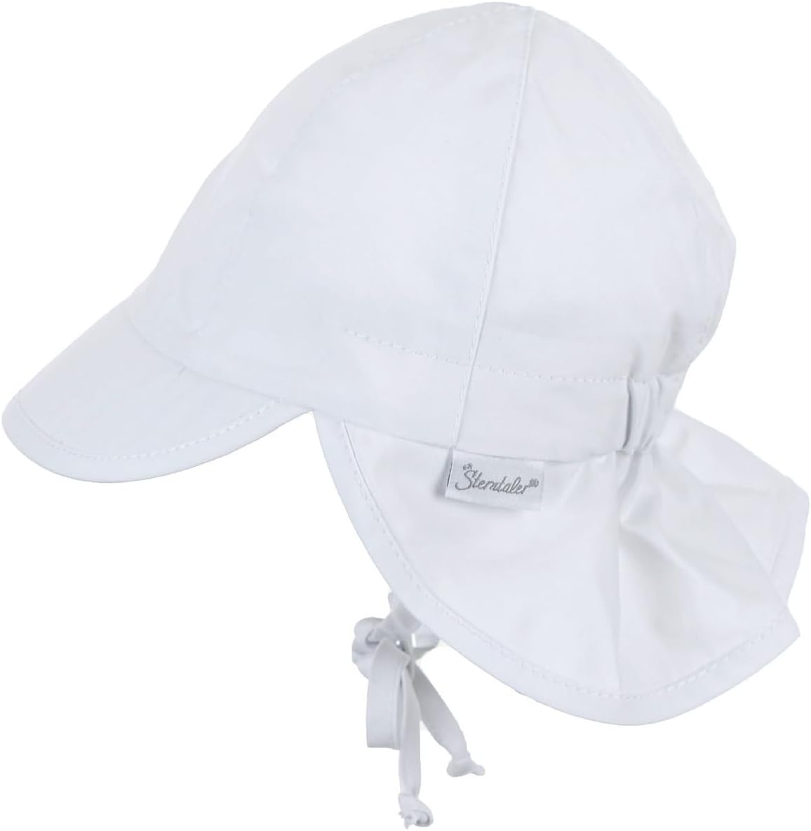 Detalle de Sterntaler Schirmmütze mit Nackenschutz – Unisex, 9–12 Monate, Größe 47, Weiß