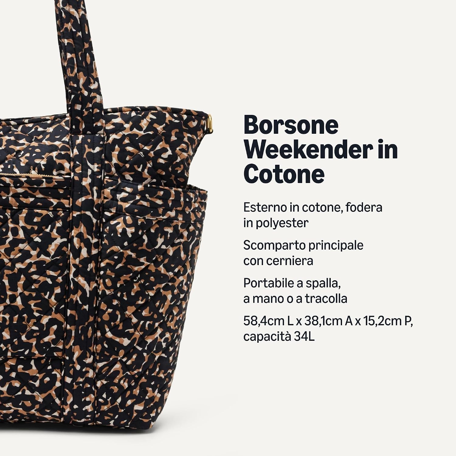 Thumbnail 1 de Amazon Essentials Borsa Tote da Viaggio in Cotone Trapuntato Donna