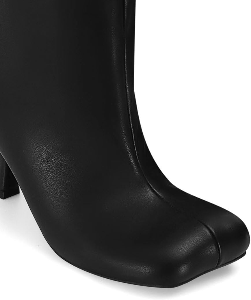 Thumbnail 6 de Wnshonzy Knee-High Boots for Women, Faux Suede, Wide Calf, Square Toe, 2.4-Inch Heel