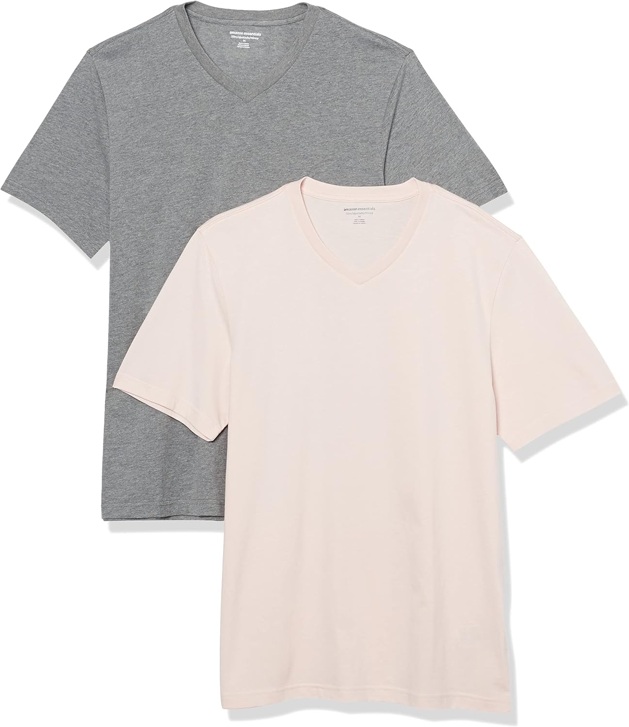 Detalle de Amazon Essentials Herren Kurzärmlige T-Shirts mit V-Ausschnitt – Slim Fit, Basic