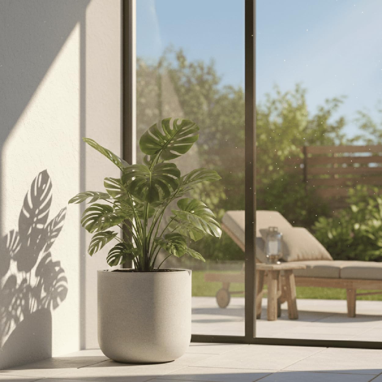 Detalle de Vyveo Blumentopf Orena 56x54 – Grau, Innen- und Außenbereich