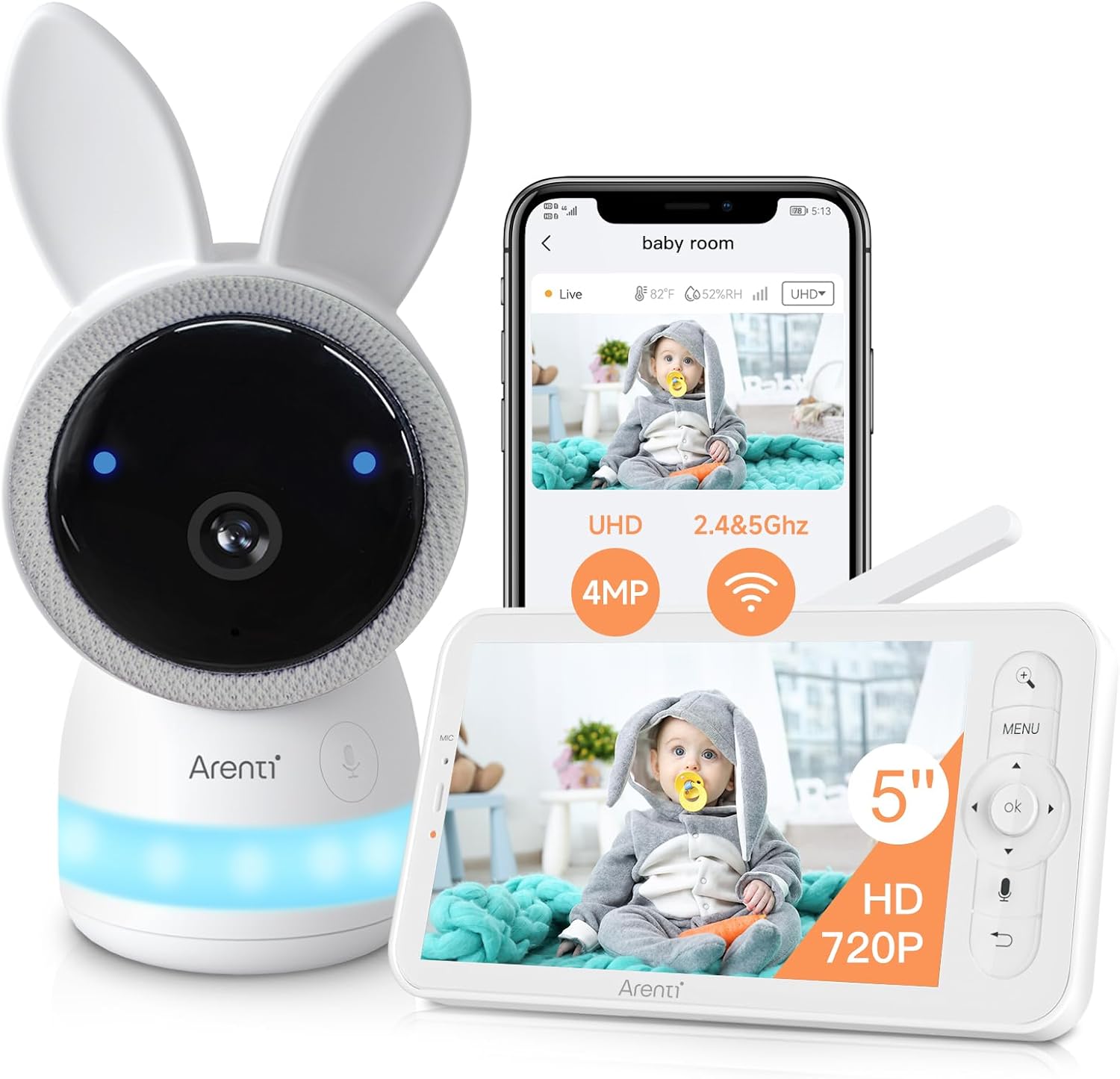 Detalle de Arenti 2.5K 5GHz Baby Monitor