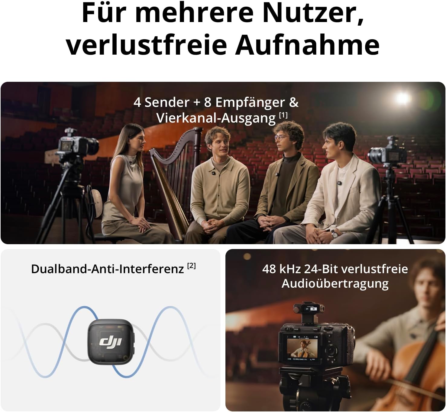 Detalle 2 de DJI Mic 3 Funkmikrofon 28 Std. Laufzeit
