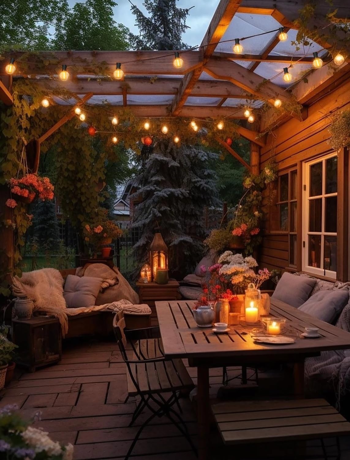 Thumbnail 4 de Torkase Catena luminosa da esterno 55 ft / 16,5 m con LED G40 e 25+1 luci