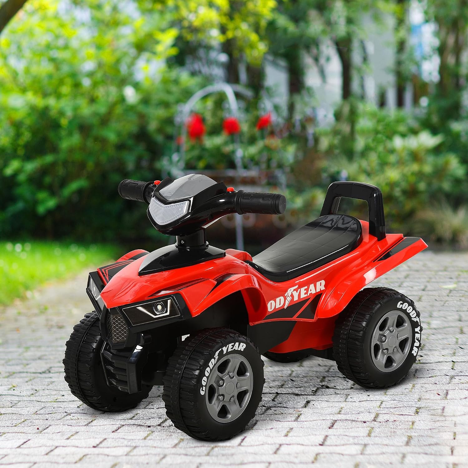 Detalle de HOMCOM 370-108RD kinderquad met led-koplampen en claxon